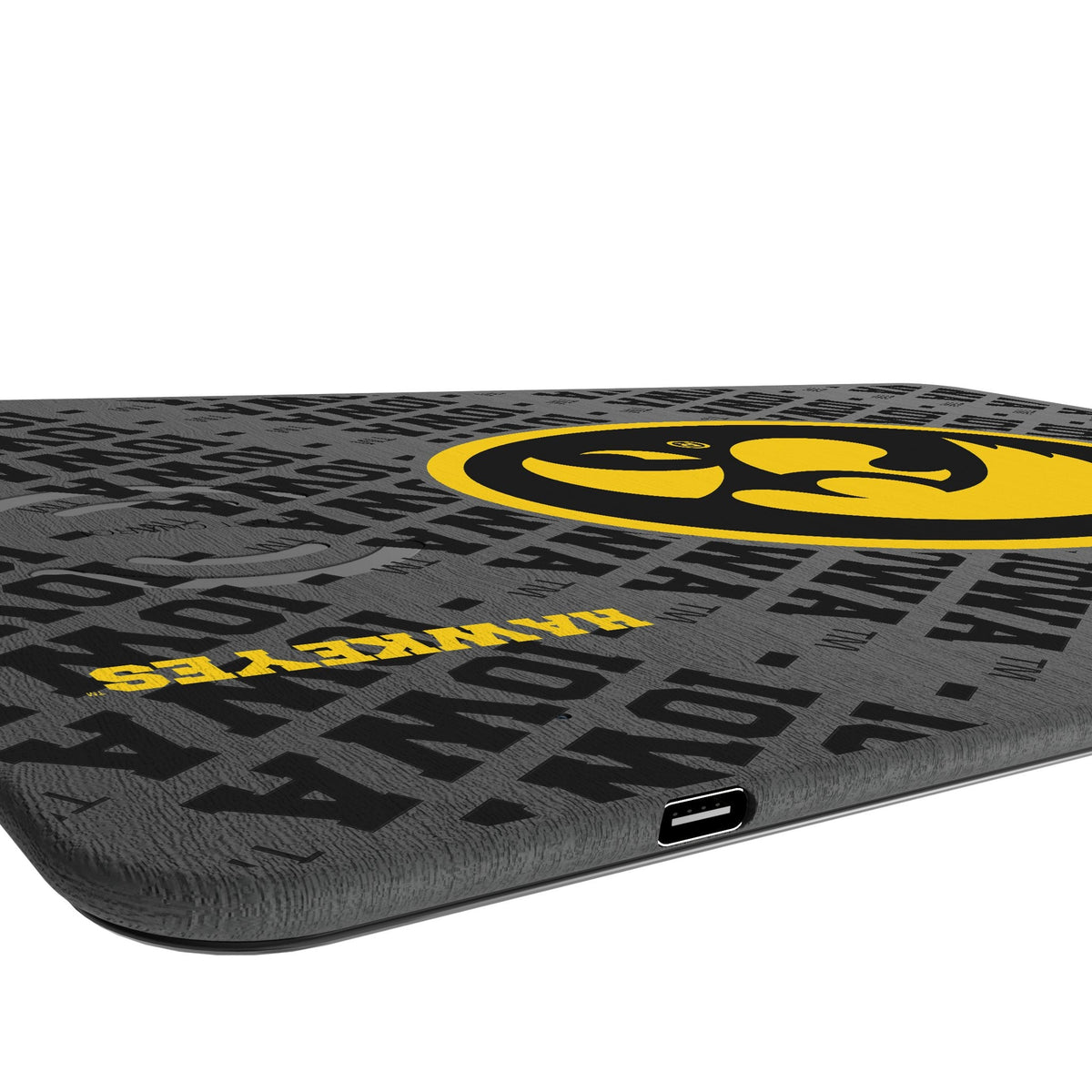 University of Iowa Hawkeyes Monocolor Tilt 15-Watt Wireless Charger and Mouse Pad 3