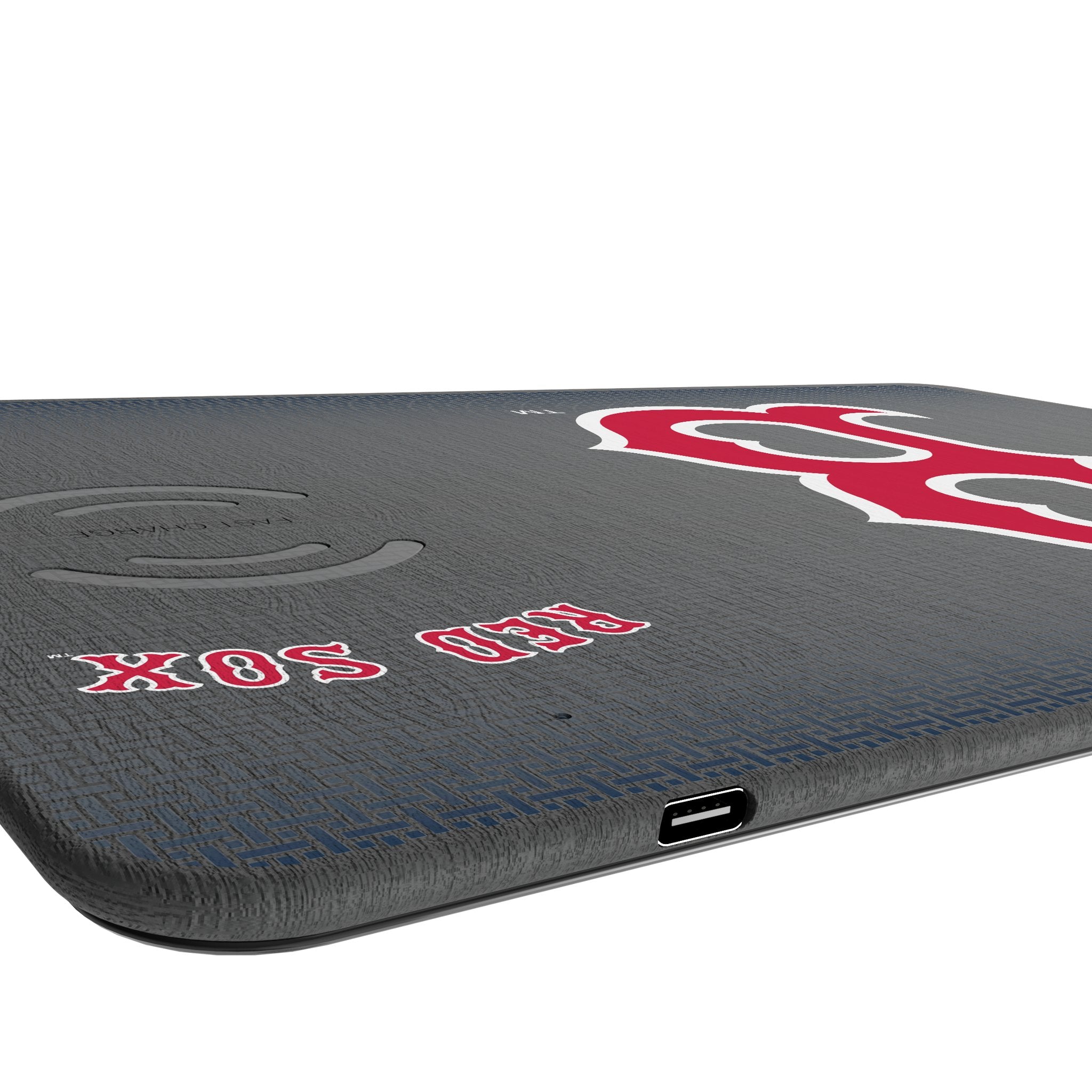Boston Red Sox Linen 15-Watt Wireless Charger and Mouse Pad 3