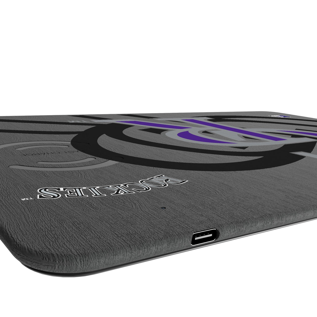 Colorado Rockies Monocolor Tilt 15-Watt Wireless Charger and Mouse Pad 3