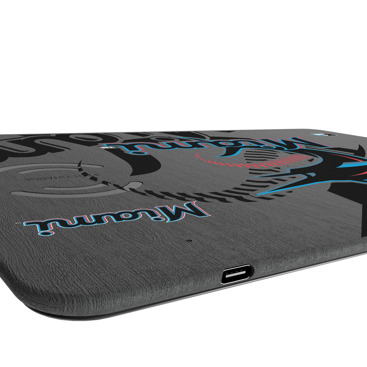 Miami Marlins Monocolor Tilt 15-Watt Wireless Charger and Mouse Pad 3