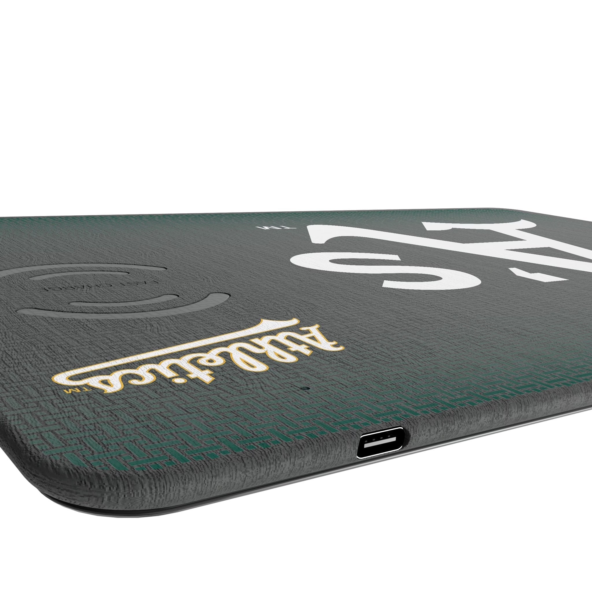 Oakland Athletics Linen 15-Watt Wireless Charger and Mouse Pad 3