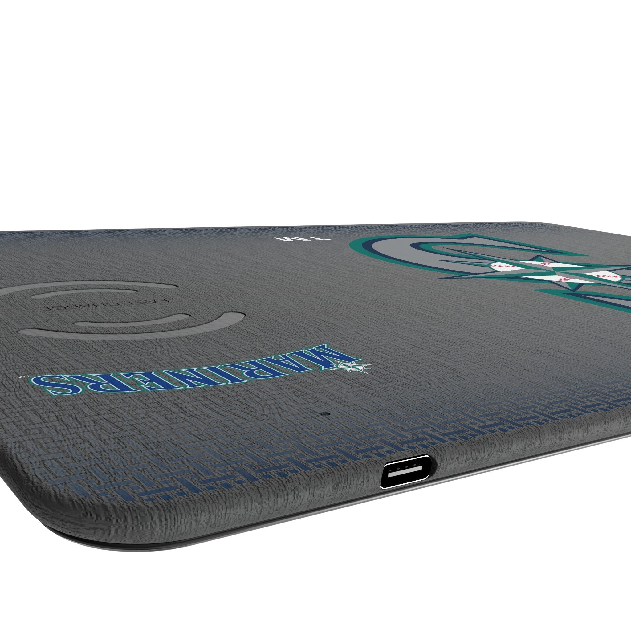 Seattle Mariners Linen 15-Watt Wireless Charger and Mouse Pad 3