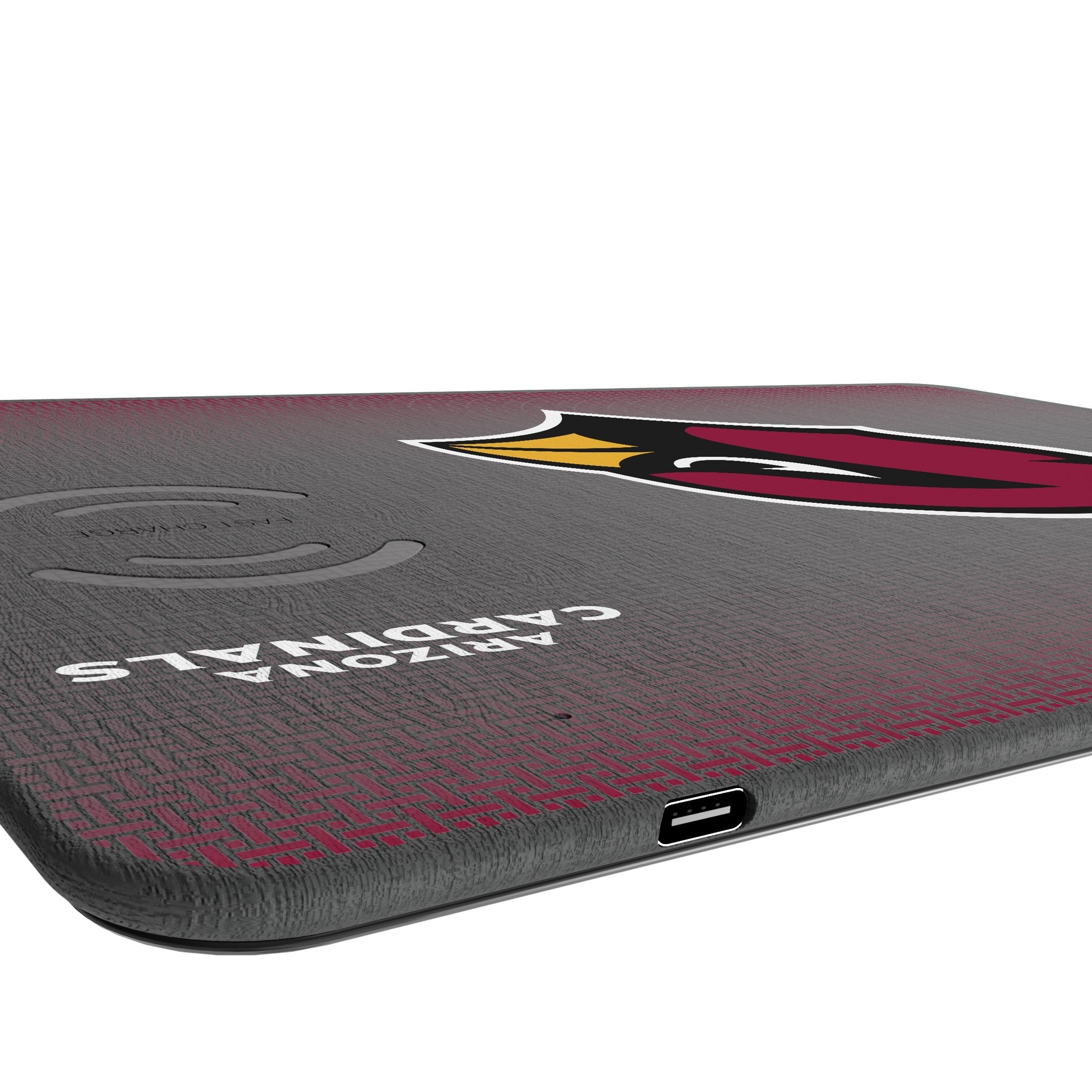 Arizona Cardinals Linen 15-Watt Wireless Charger and Mouse Pad 3