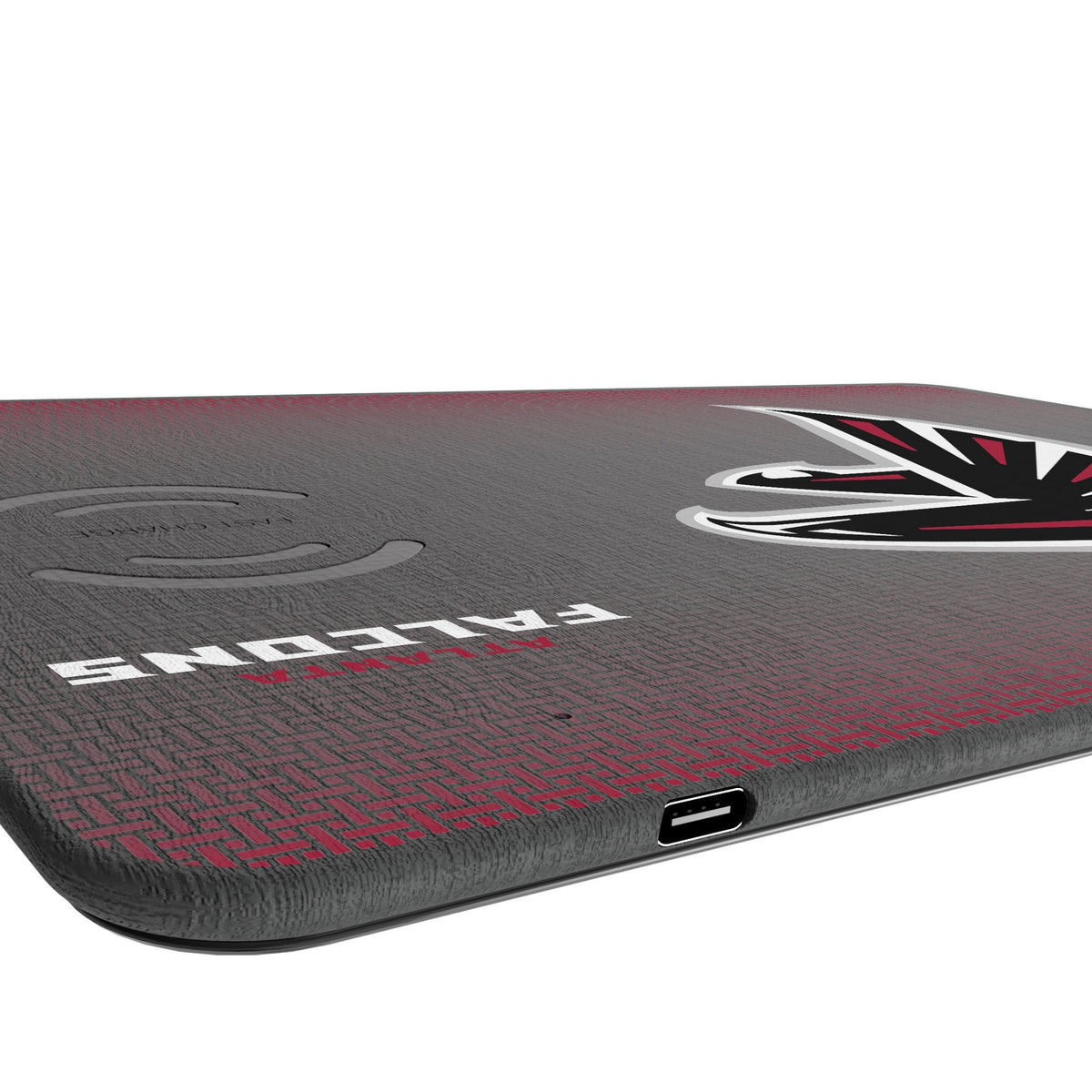 Atlanta Falcons Linen 15-Watt Wireless Charger and Mouse Pad 3