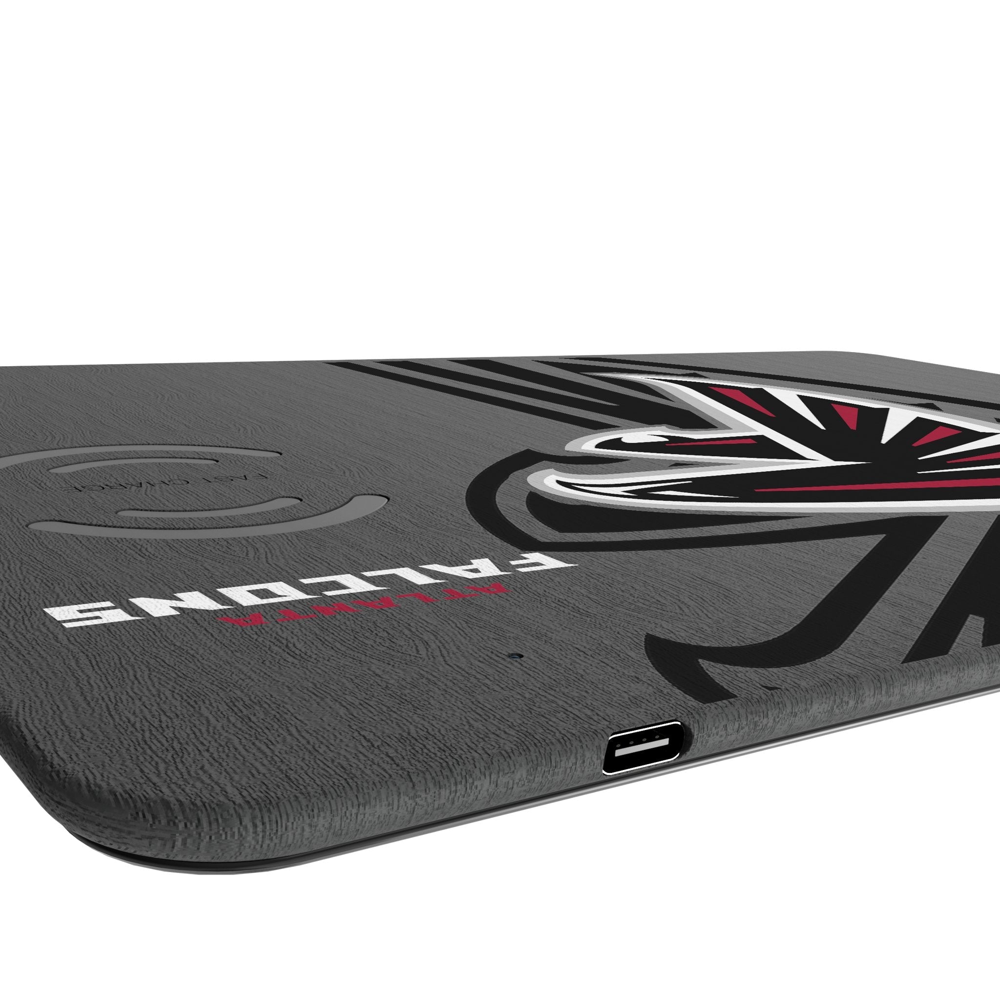 Atlanta Falcons Monocolor Tilt 15-Watt Wireless Charger and Mouse Pad 3