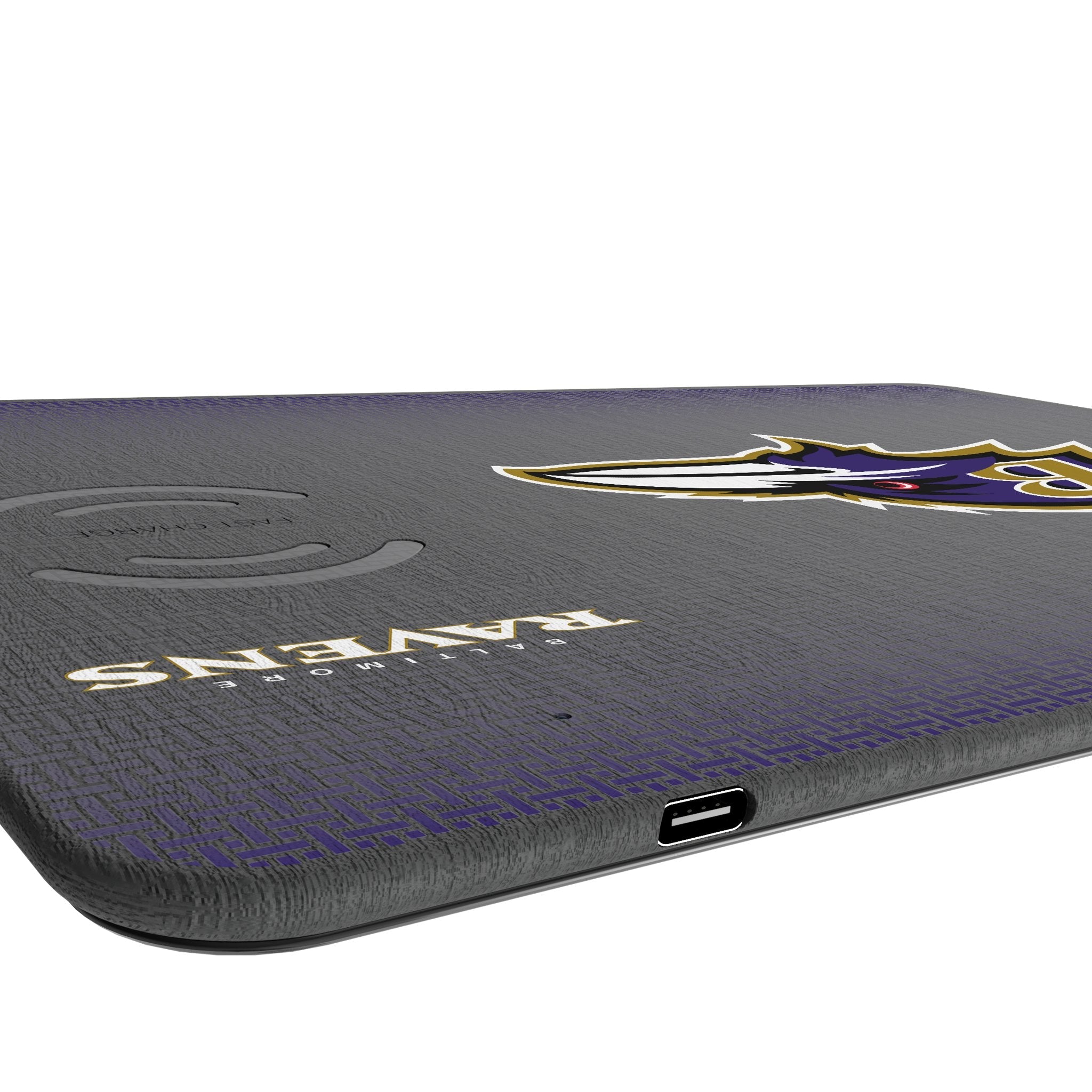 Baltimore Ravens Linen 15-Watt Wireless Charger and Mouse Pad 3