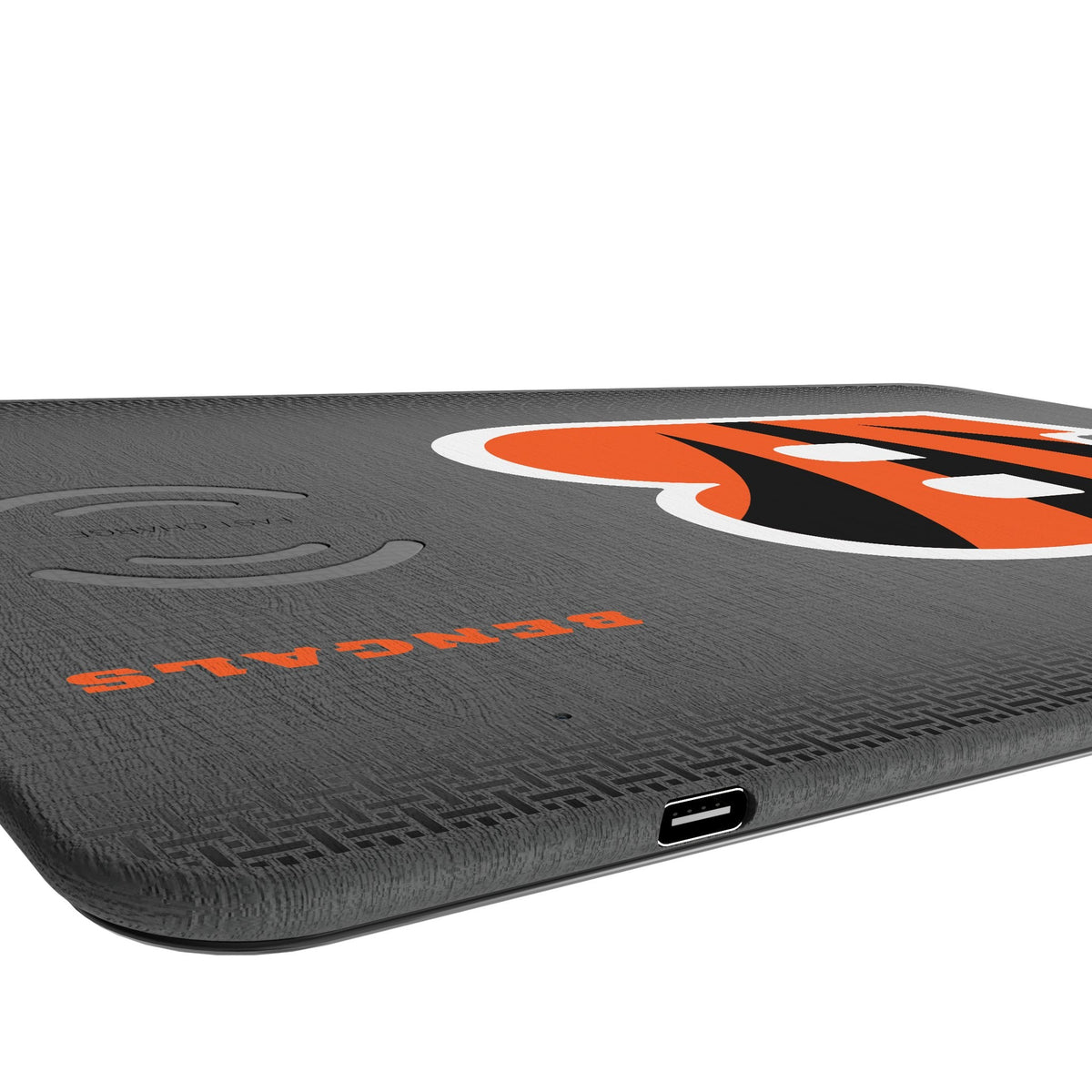 Cincinnati Bengals Linen 15-Watt Wireless Charger and Mouse Pad 3