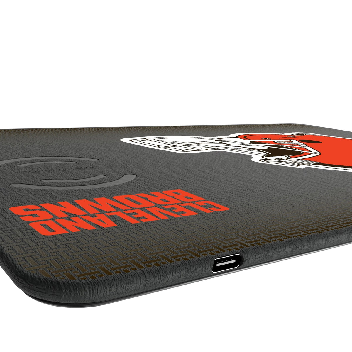 Cleveland Browns Linen 15-Watt Wireless Charger and Mouse Pad 3