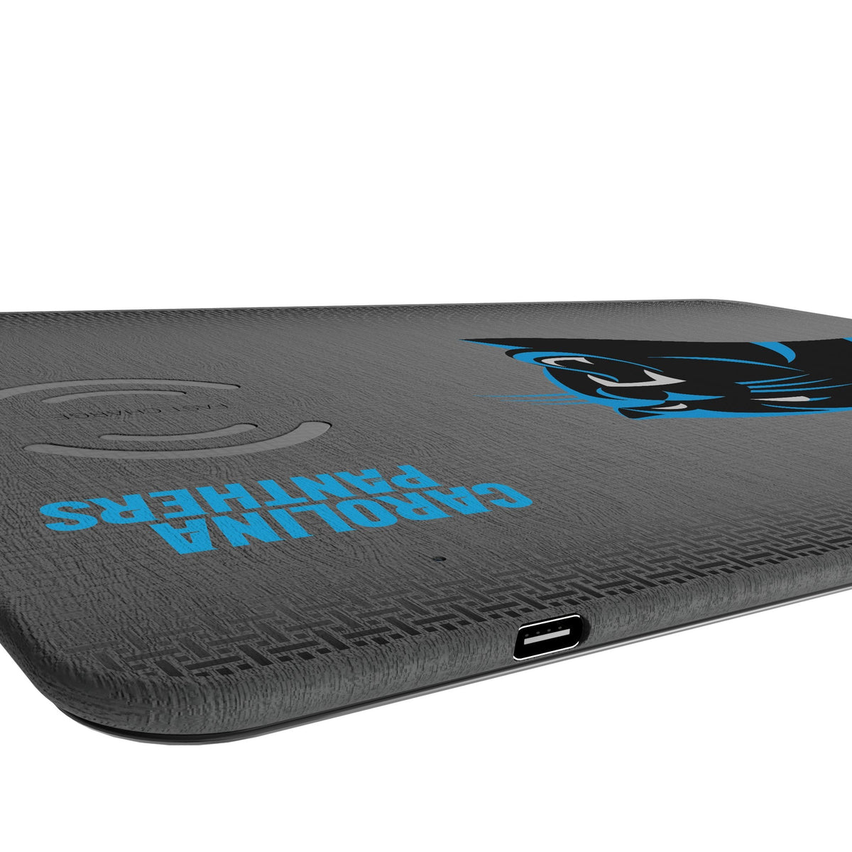 Carolina Panthers Linen 15-Watt Wireless Charger and Mouse Pad 3