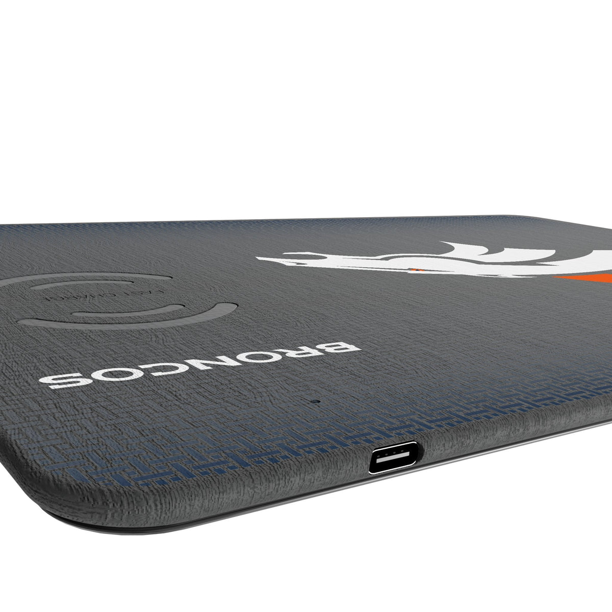 Denver Broncos Linen 15-Watt Wireless Charger and Mouse Pad 3