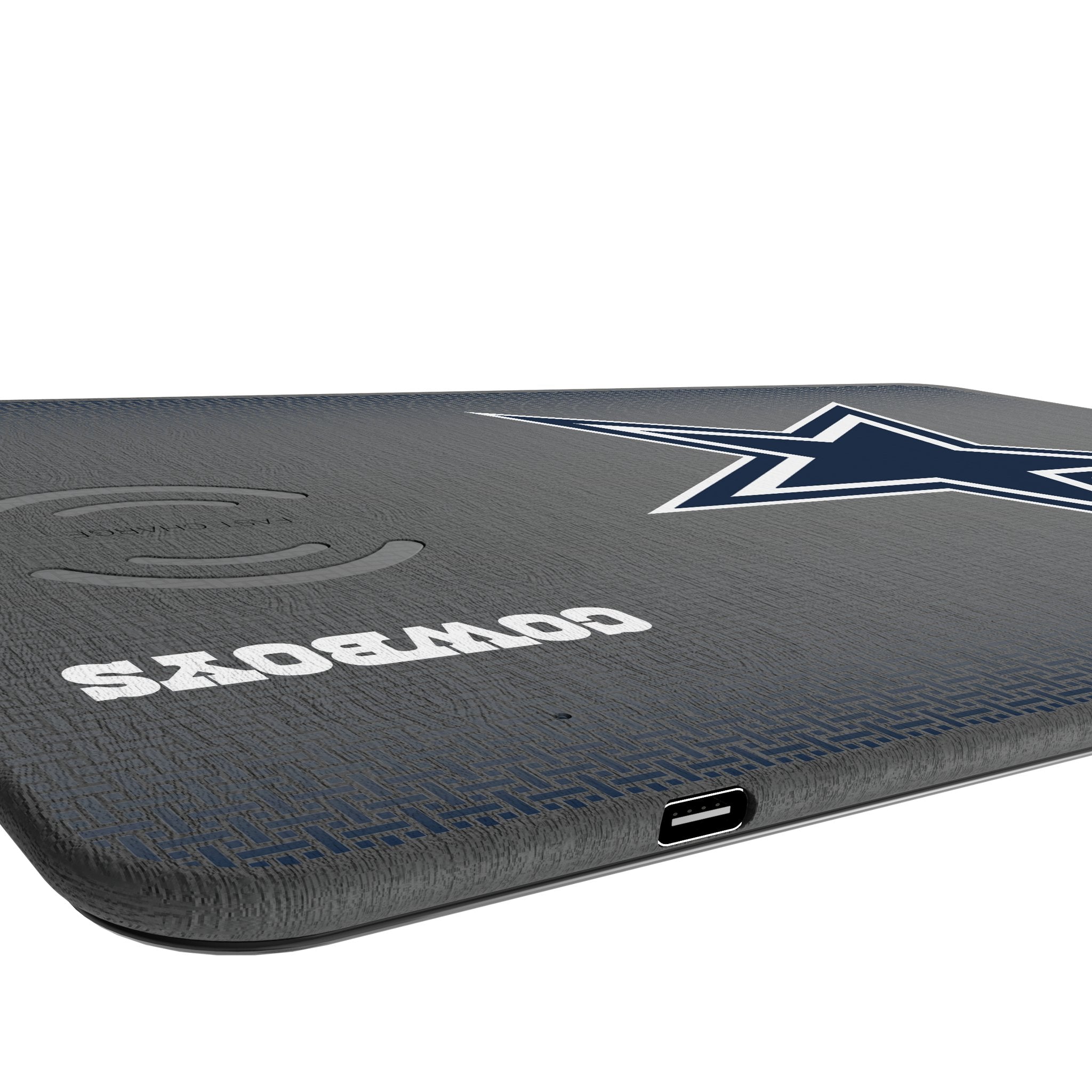Dallas Cowboys Linen 15-Watt Wireless Charger and Mouse Pad 3