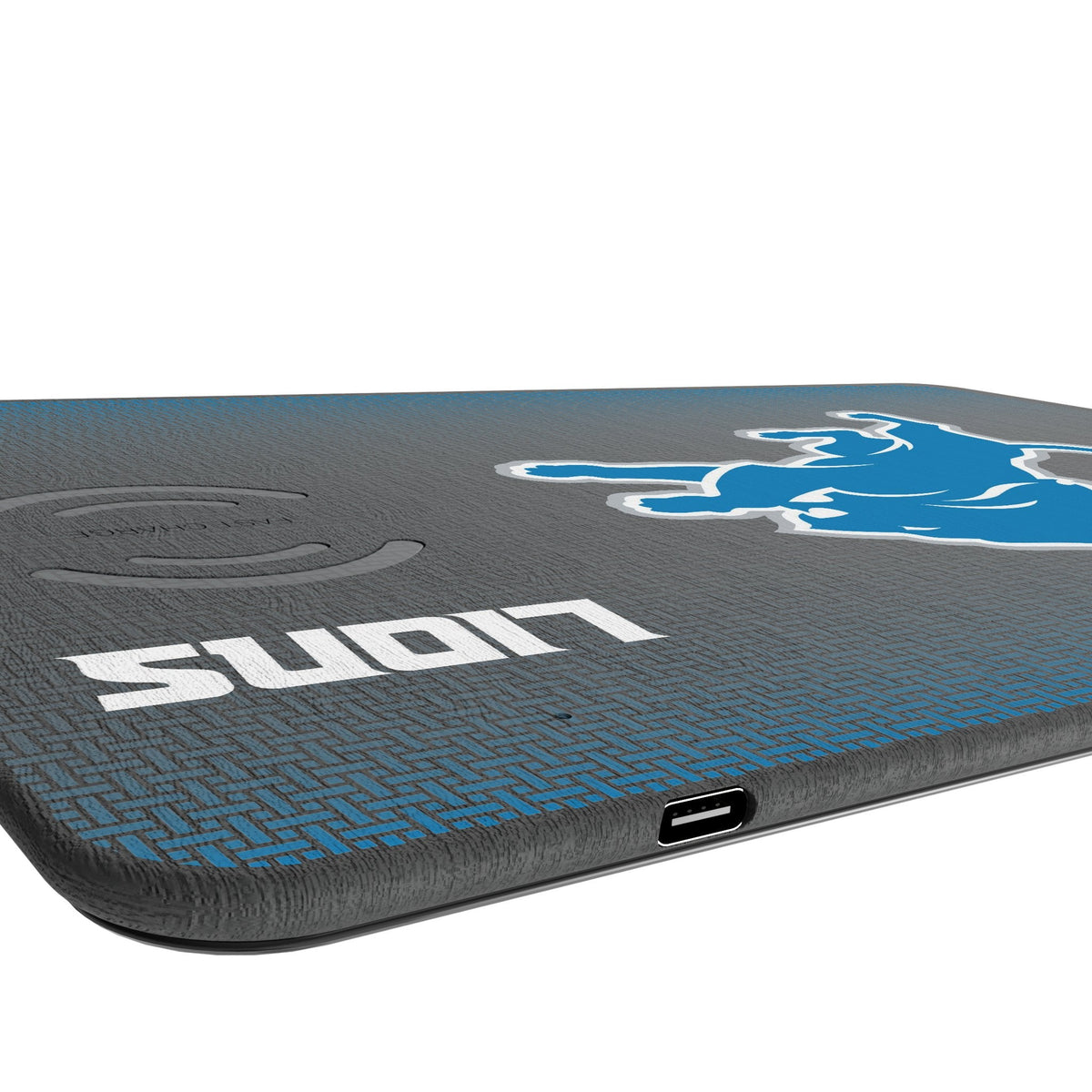 Detroit Lions Linen 15-Watt Wireless Charger and Mouse Pad 3