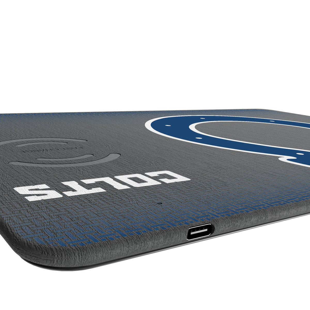 Indianapolis Colts Linen 15-Watt Wireless Charger and Mouse Pad 3