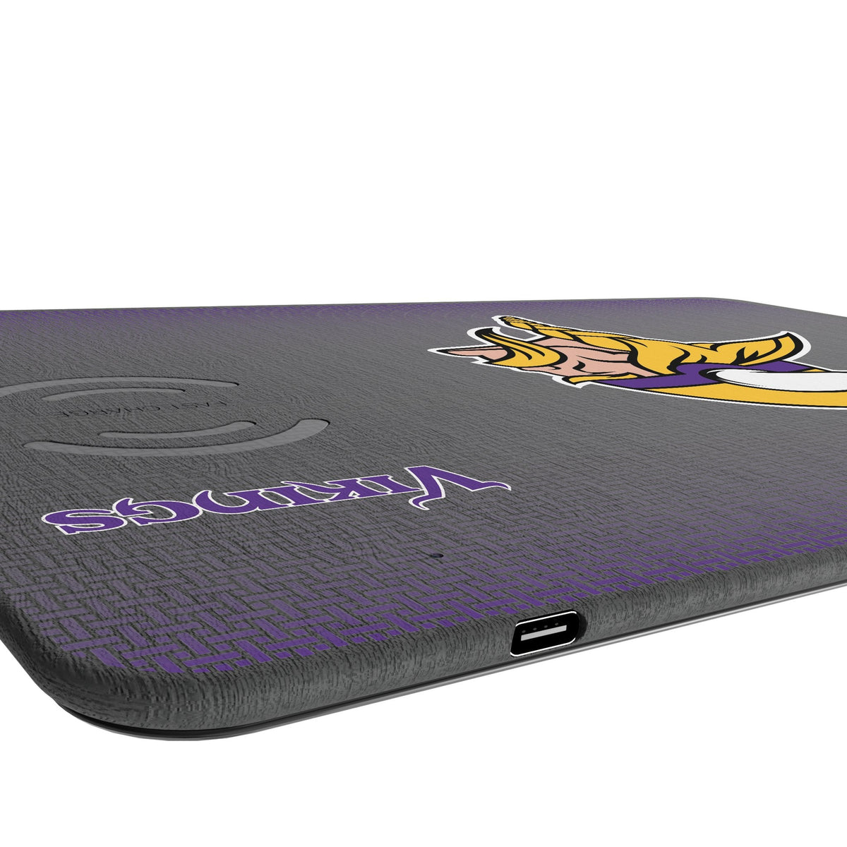 Minnesota Vikings Linen 15-Watt Wireless Charger and Mouse Pad 3