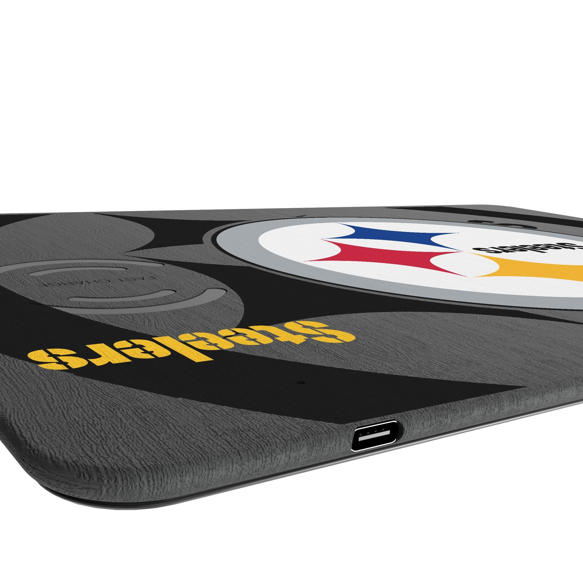 Pittsburgh Steelers Monocolor Tilt 15-Watt Wireless Charger and Mouse Pad 3