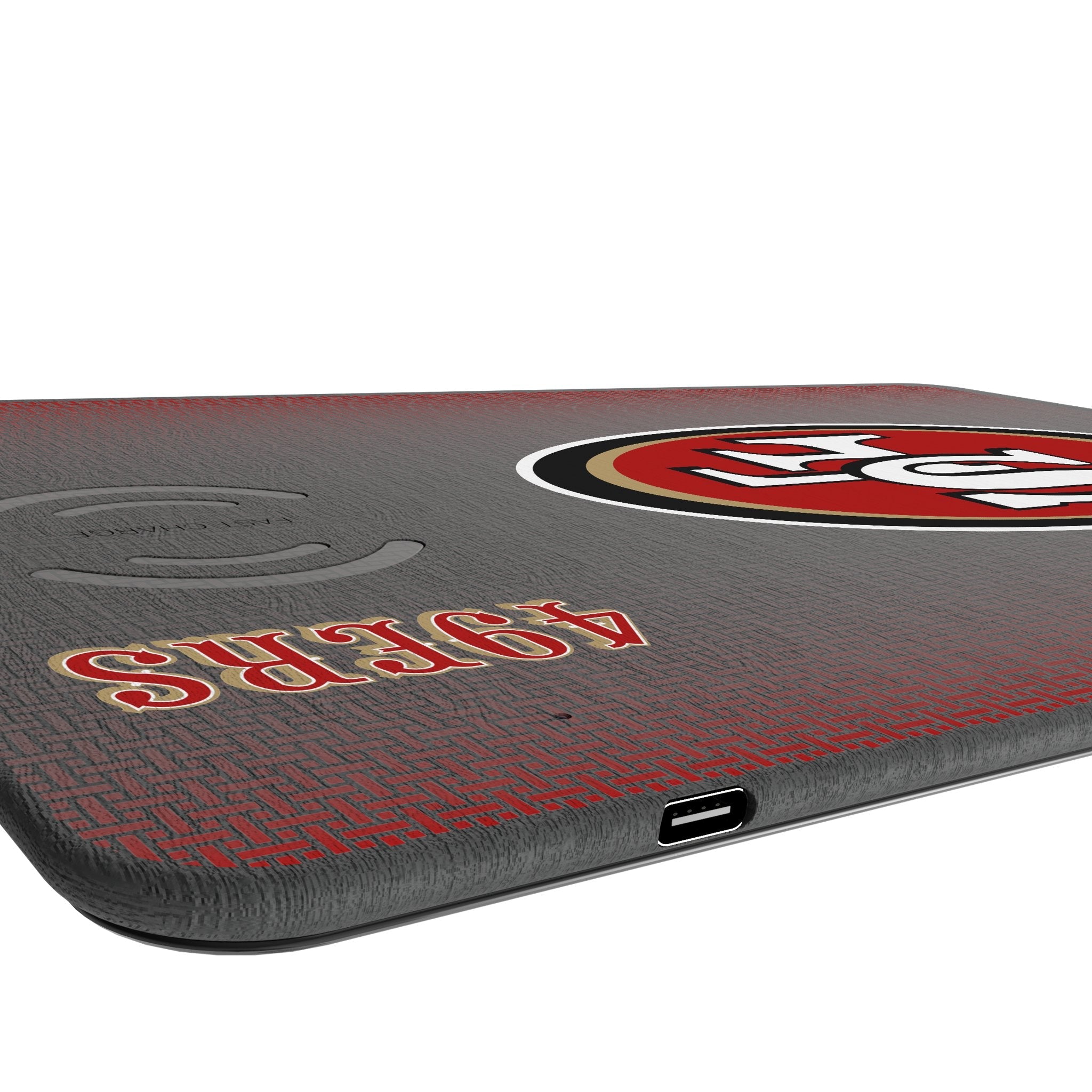 San Francisco 49ers Linen 15-Watt Wireless Charger and Mouse Pad 3