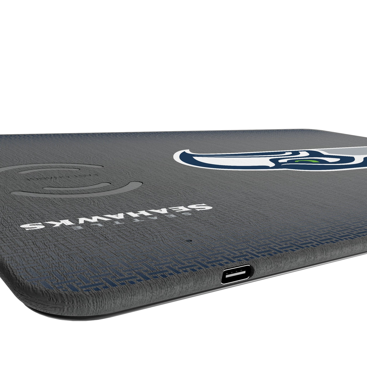 Seattle Seahawks Linen 15-Watt Wireless Charger and Mouse Pad 3