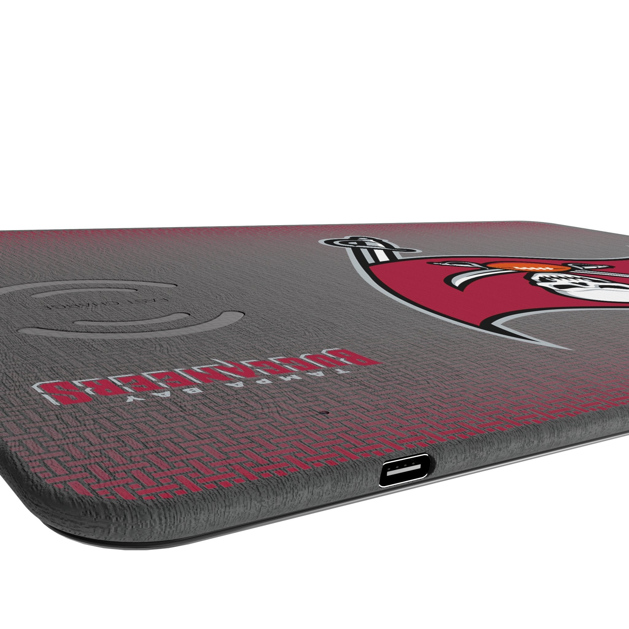 Tampa Bay Buccaneers Linen 15-Watt Wireless Charger and Mouse Pad 3