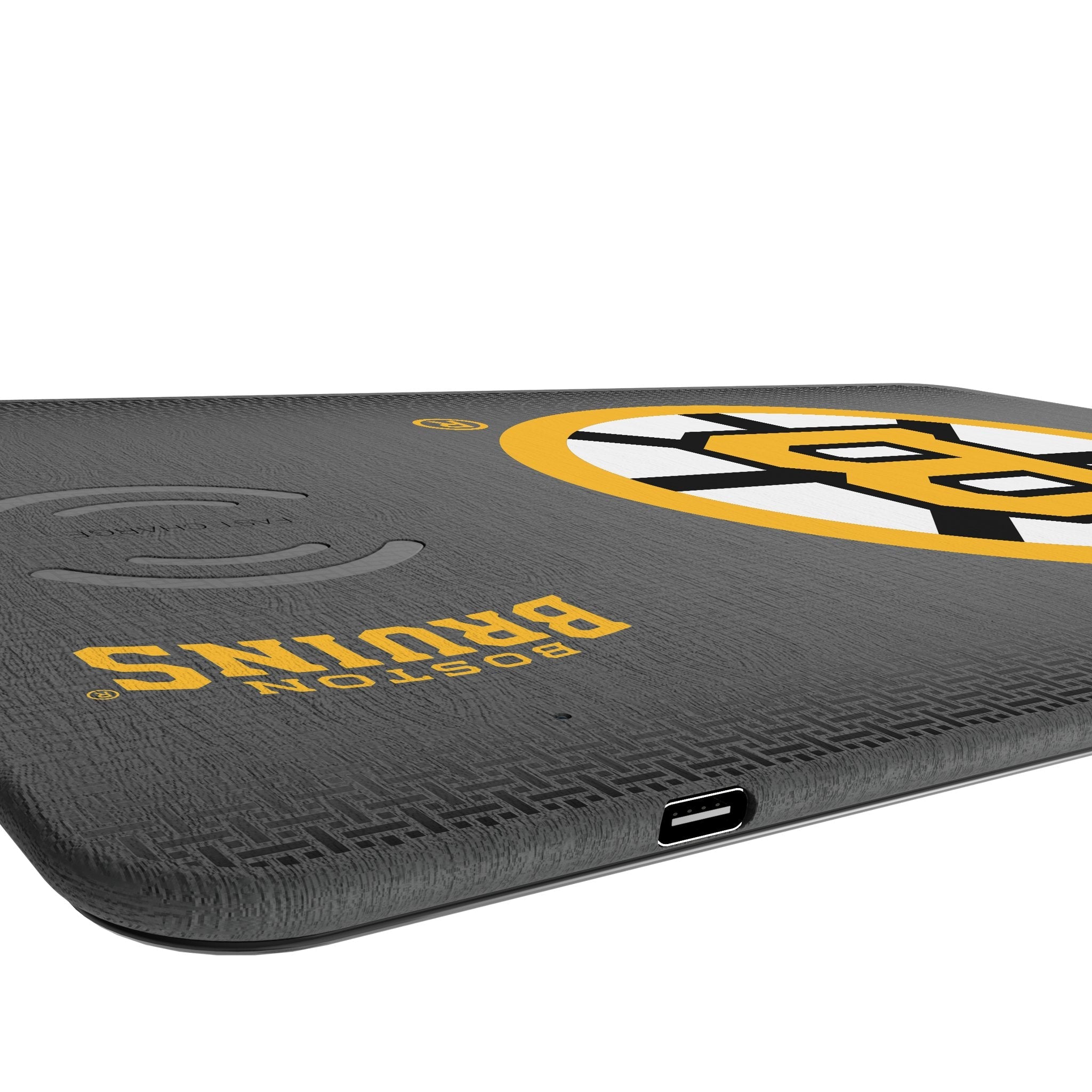 Boston Bruins Linen 15-Watt Wireless Charger and Mouse Pad 3