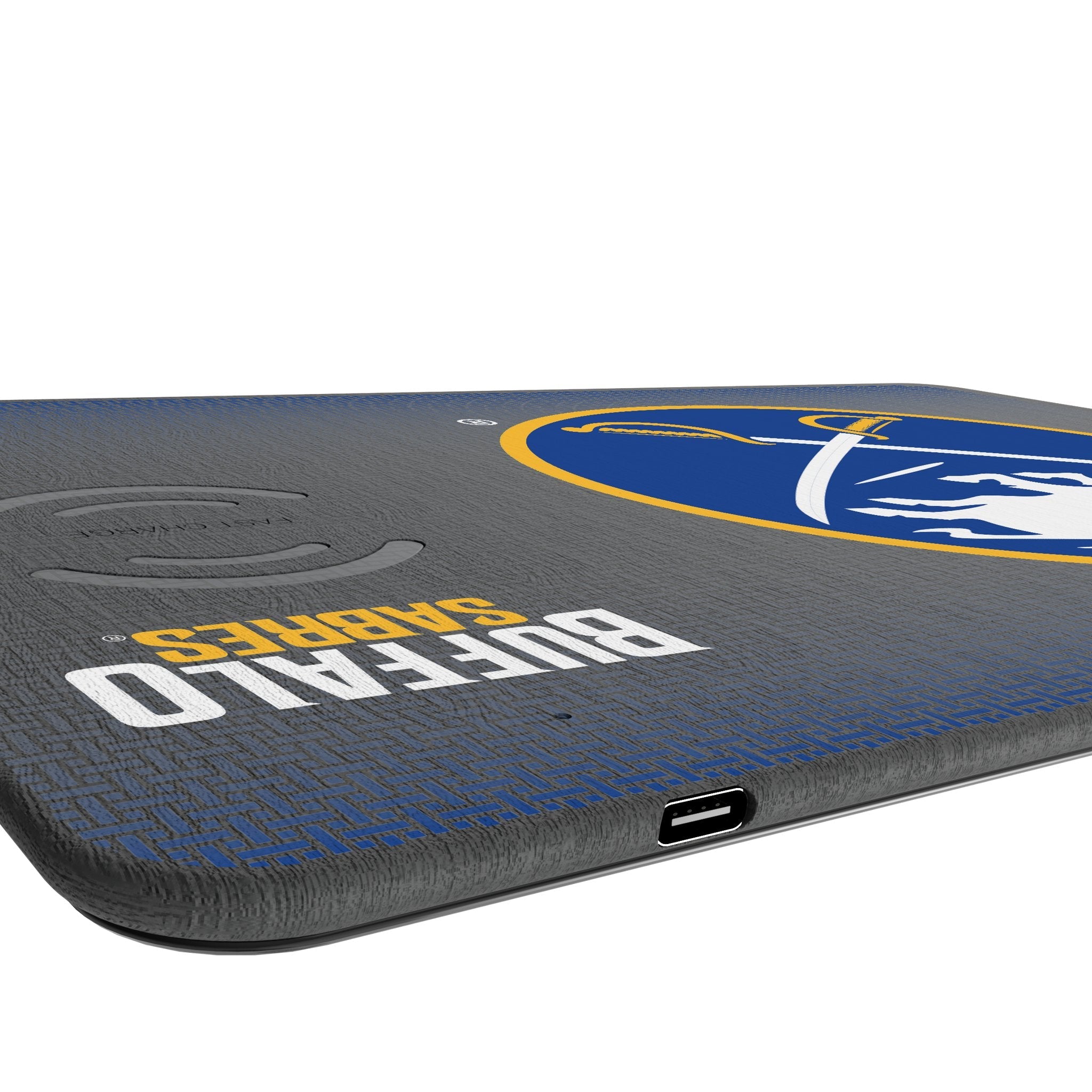 Buffalo Sabres Linen 15-Watt Wireless Charger and Mouse Pad 3