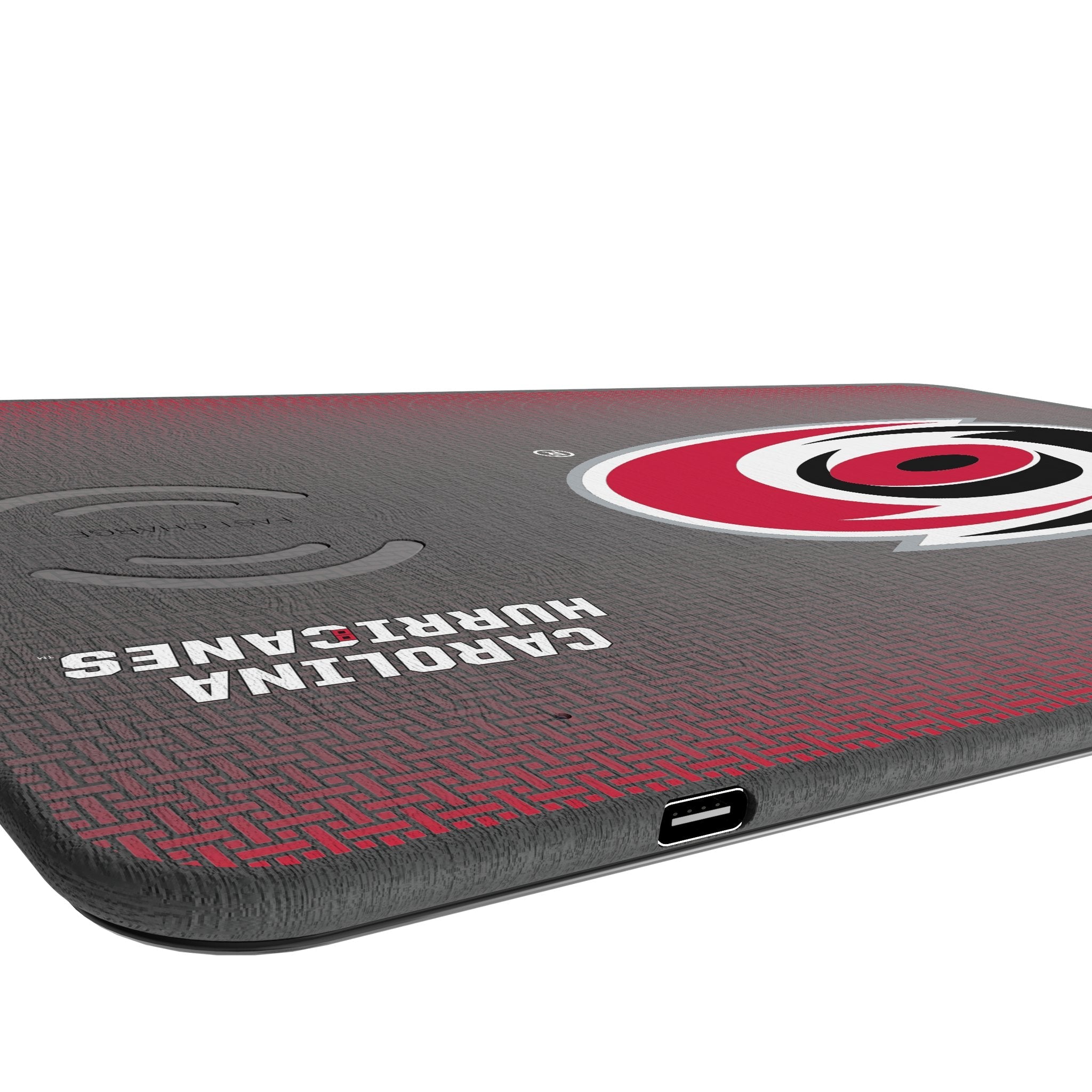 Carolina Hurricanes Linen 15-Watt Wireless Charger and Mouse Pad 3