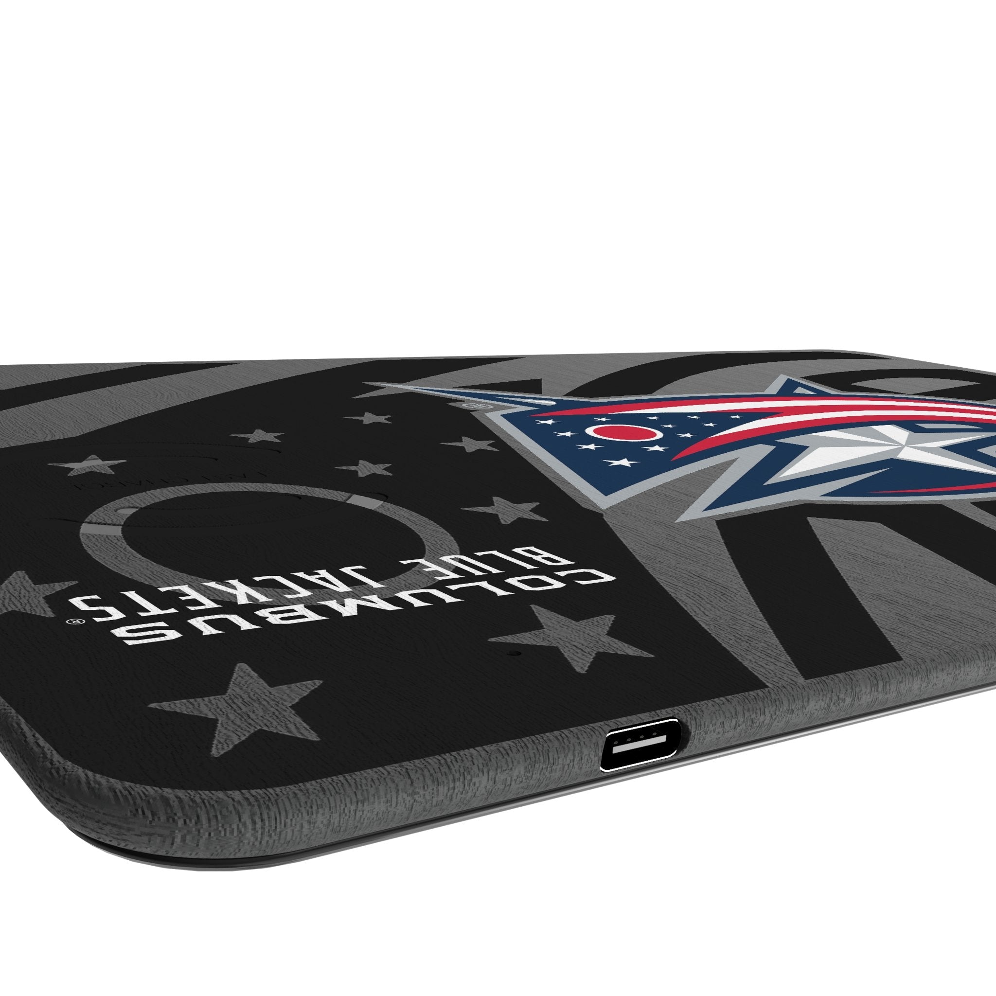 Columbus Blue Jackets Monocolor Tilt 15-Watt Wireless Charger and Mouse Pad 3