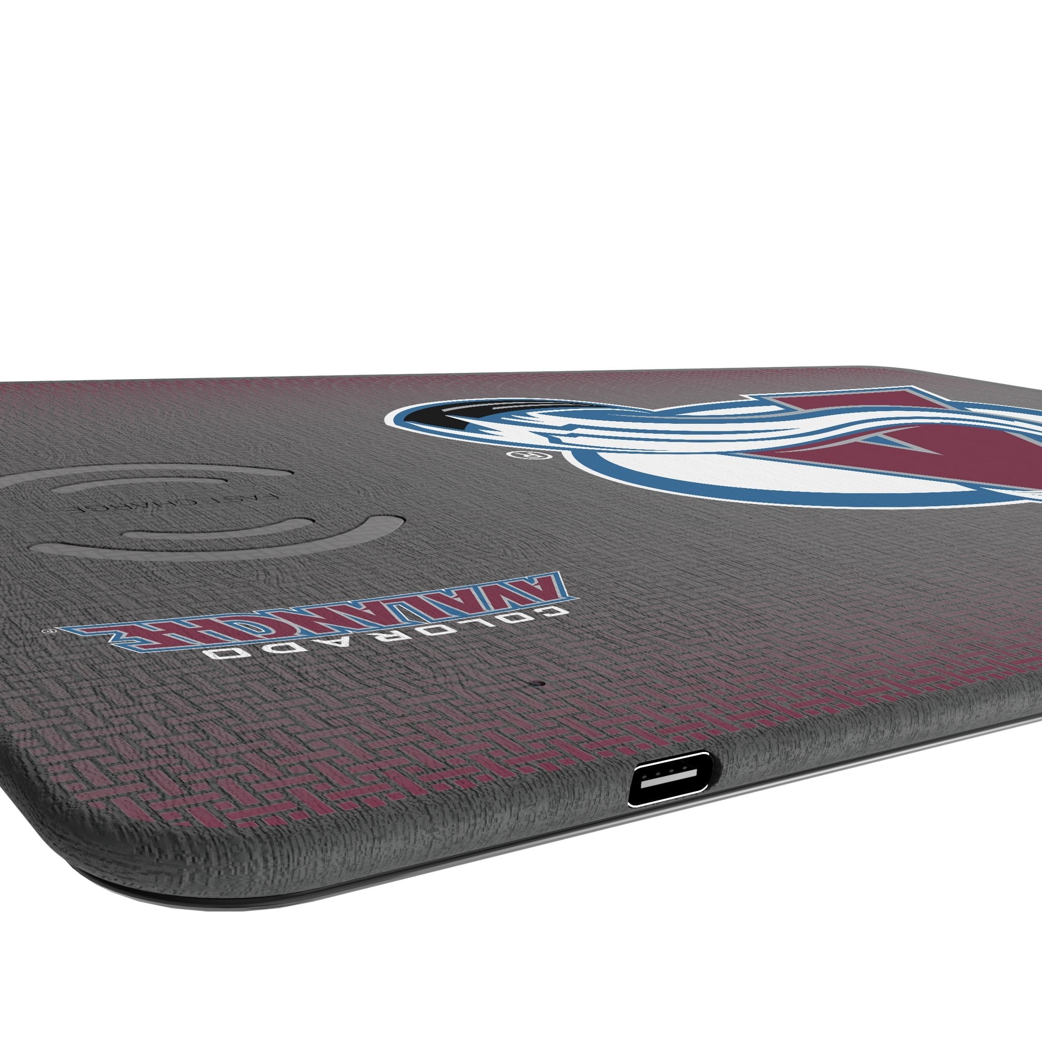 Colorado Avalanche Linen 15-Watt Wireless Charger and Mouse Pad 3