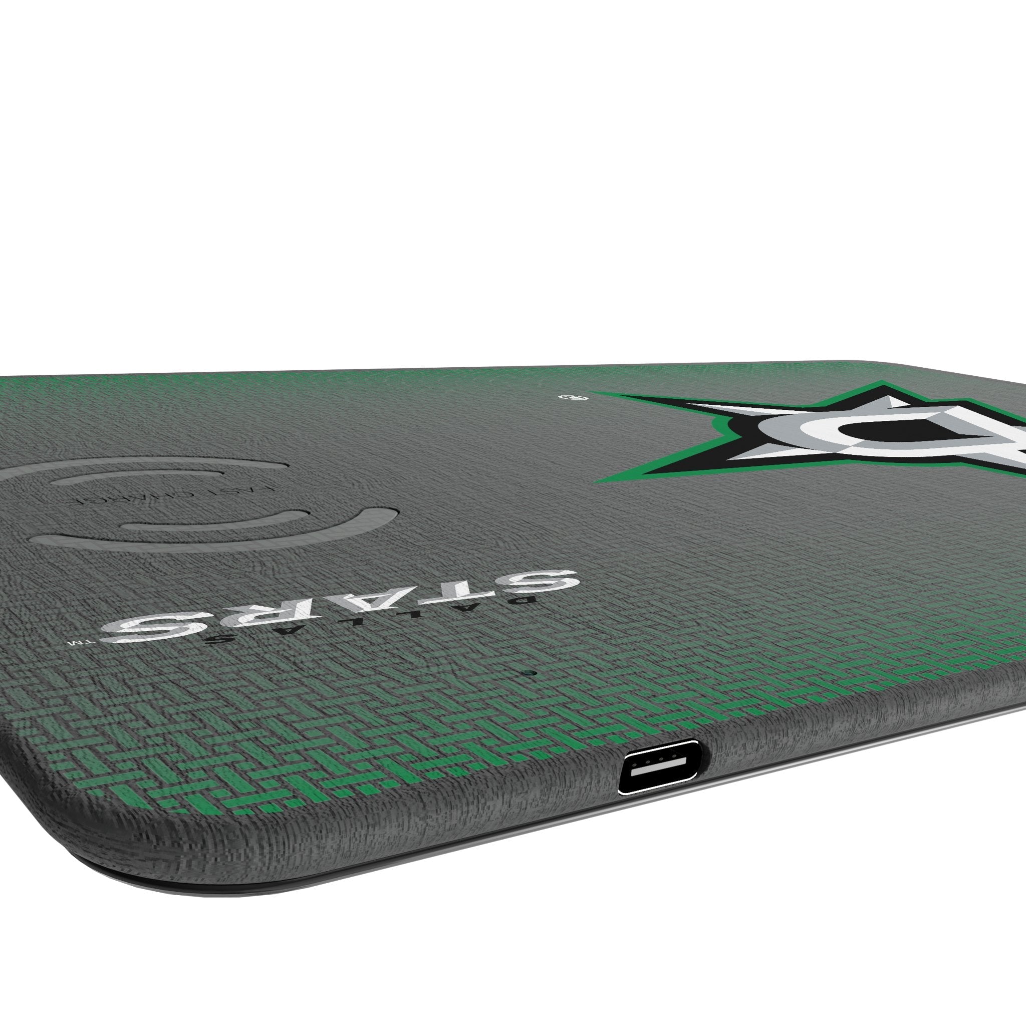 Dallas Stars Linen 15-Watt Wireless Charger and Mouse Pad 3