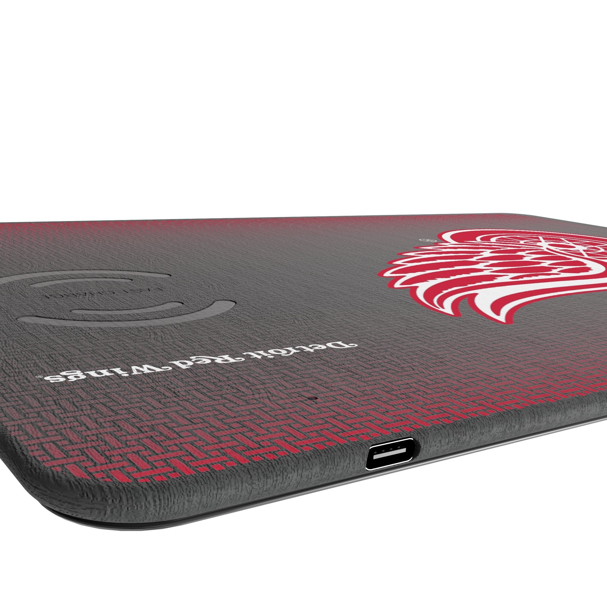 Detroit Red Wings Linen 15-Watt Wireless Charger and Mouse Pad 3