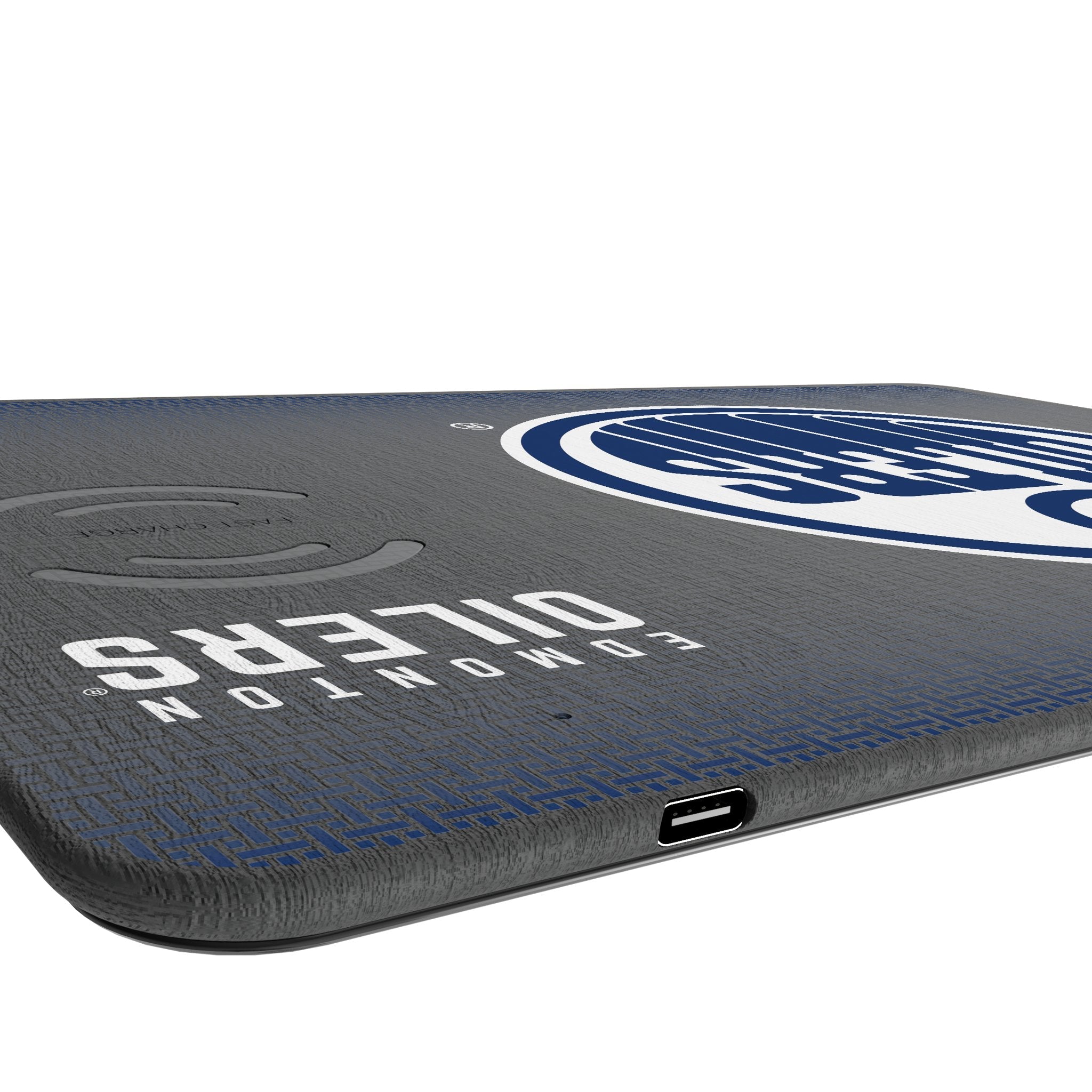 Edmonton Oilers Linen 15-Watt Wireless Charger and Mouse Pad 3