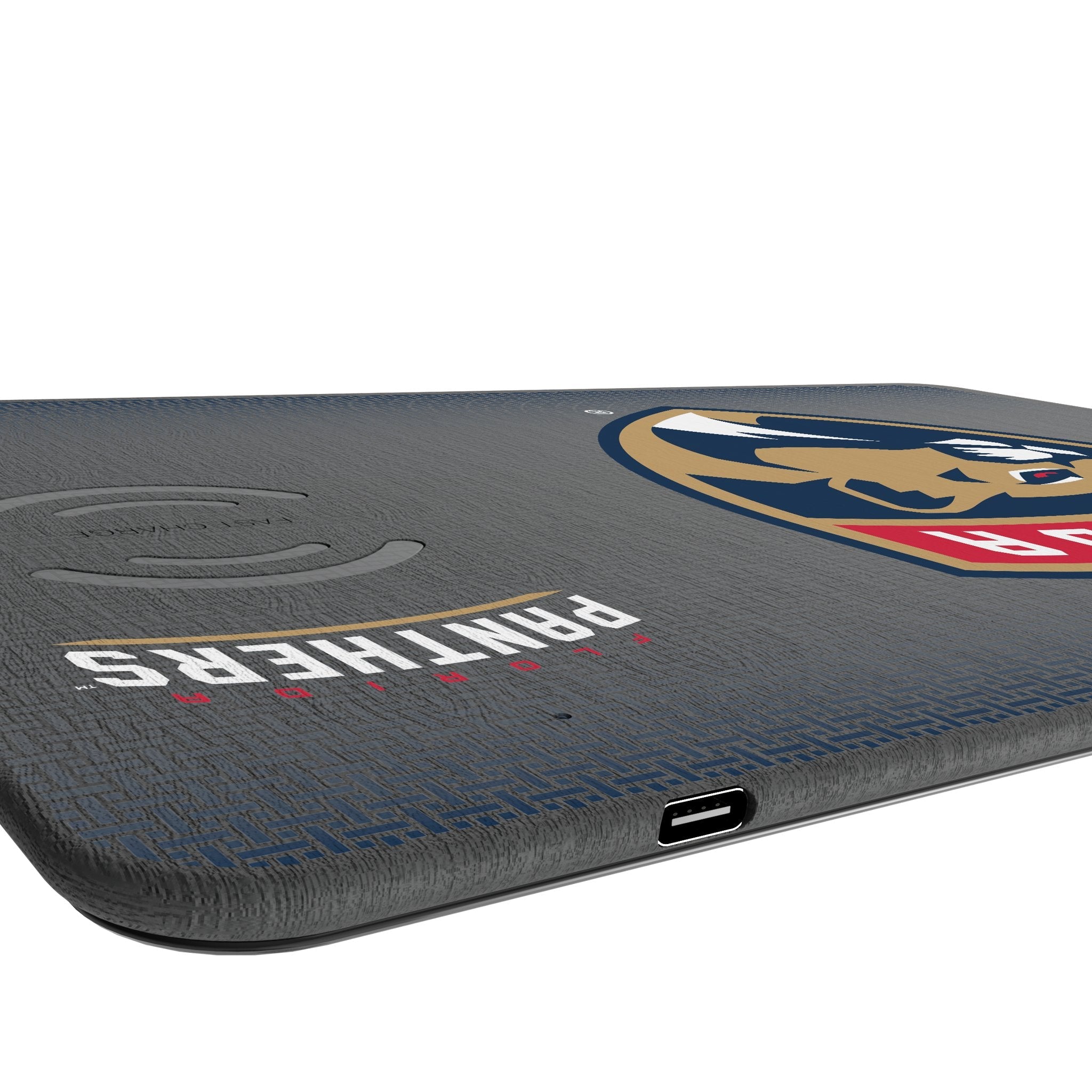 Florida Panthers Linen 15-Watt Wireless Charger and Mouse Pad 3