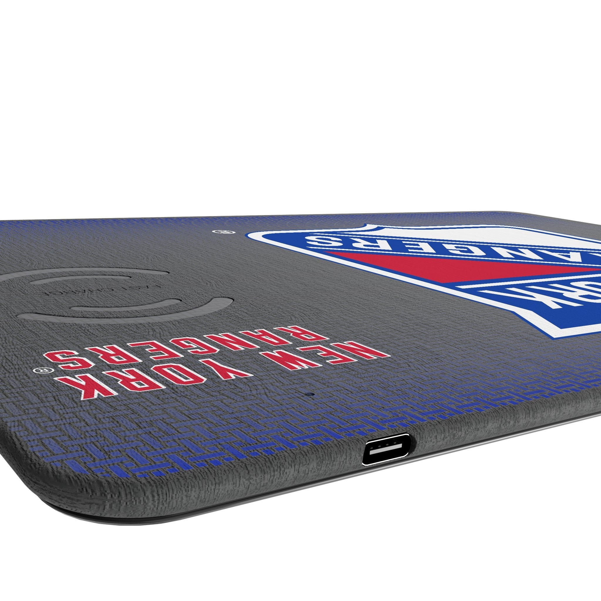 New York Rangers Linen 15-Watt Wireless Charger and Mouse Pad 3