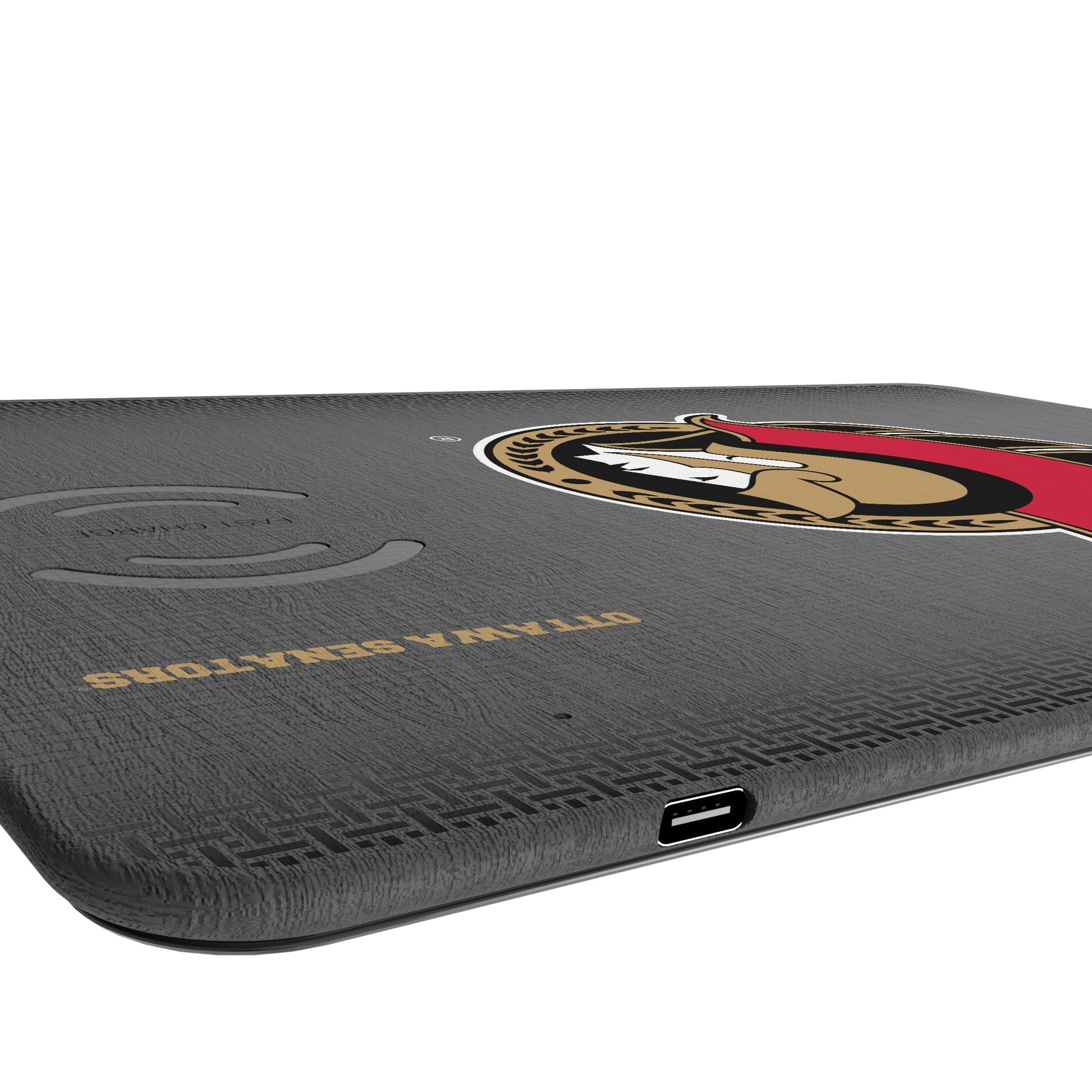 Ottawa Senators Linen 15-Watt Wireless Charger and Mouse Pad 3