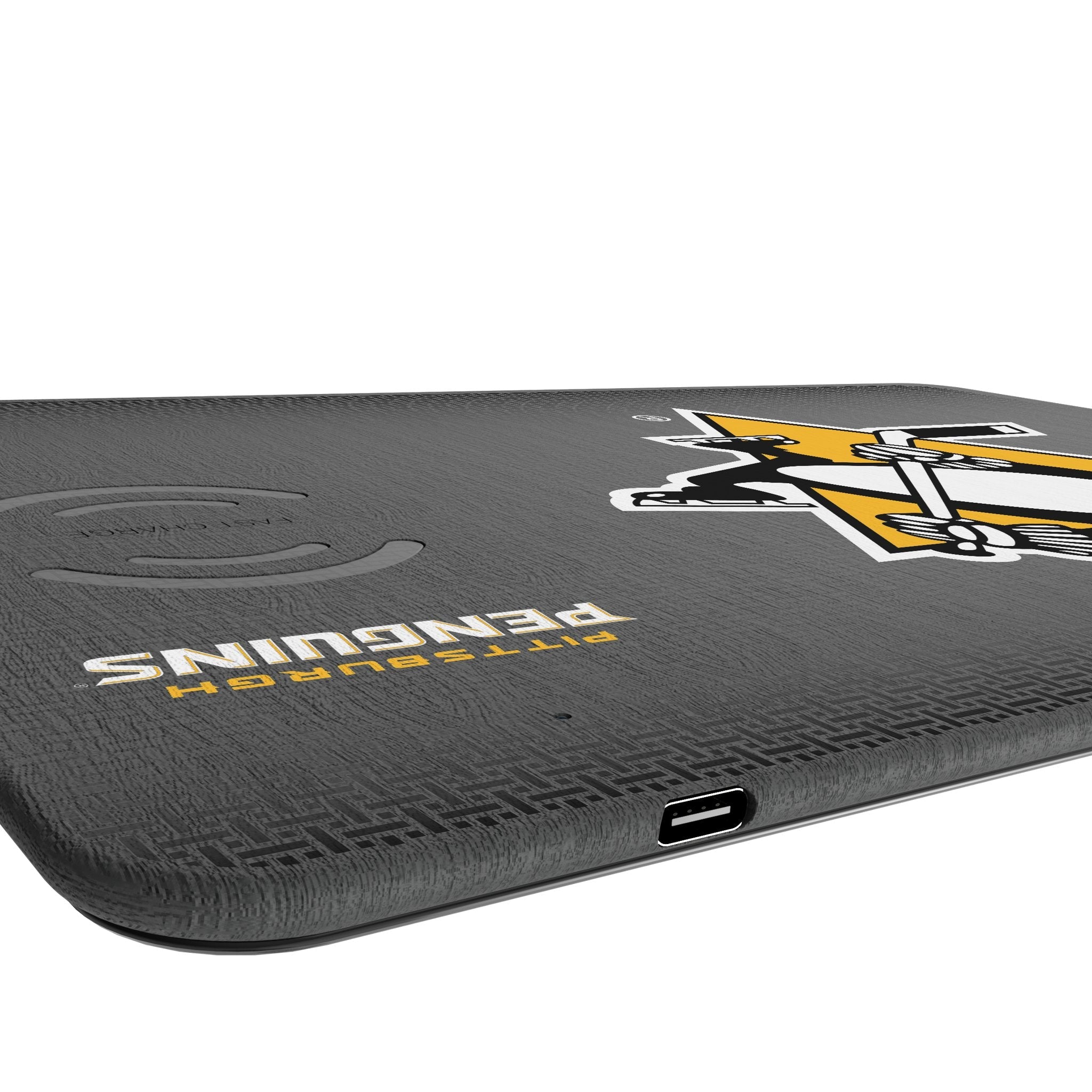 Pittsburgh Penguins Linen 15-Watt Wireless Charger and Mouse Pad 3