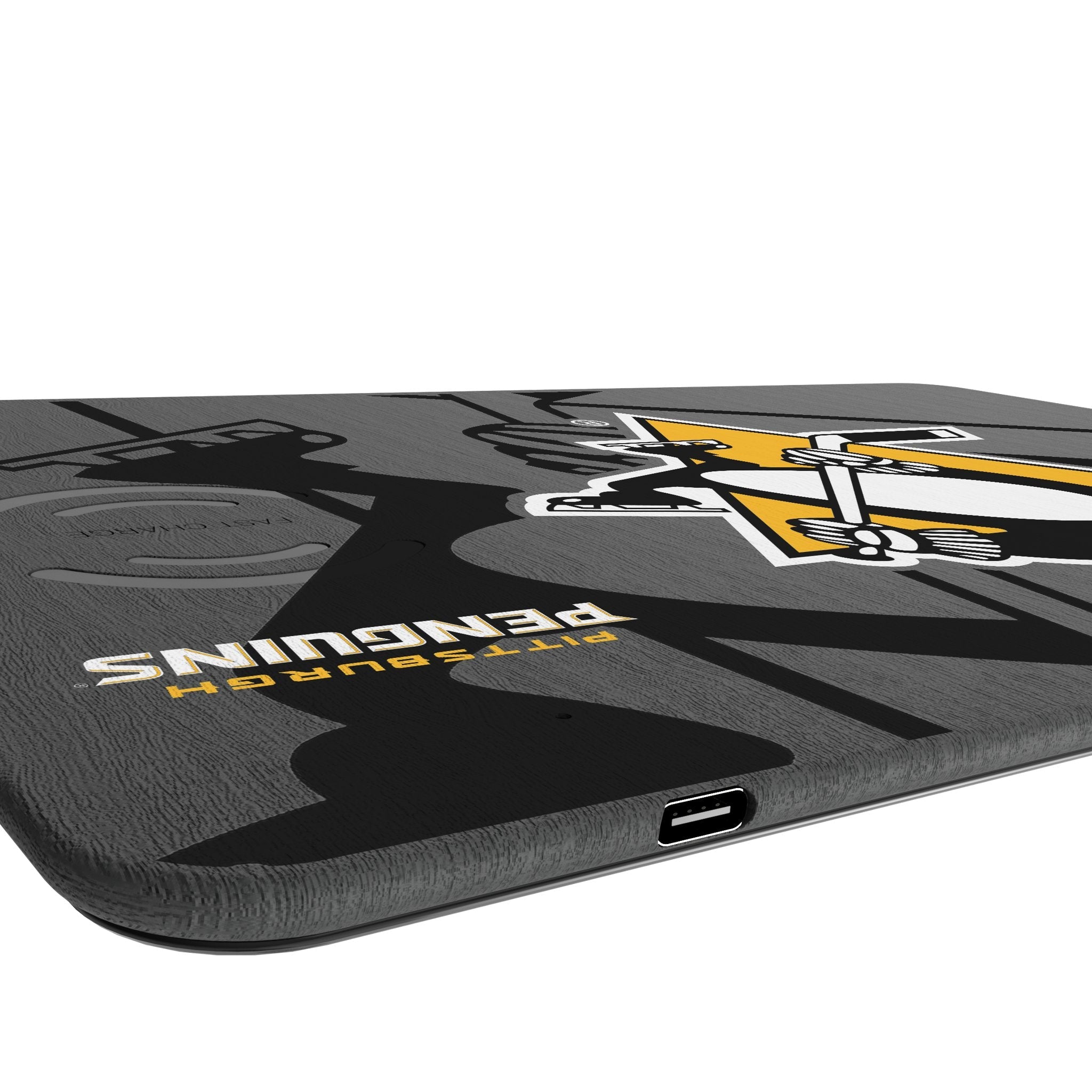 Pittsburgh Penguins Monocolor Tilt 15-Watt Wireless Charger and Mouse Pad 3