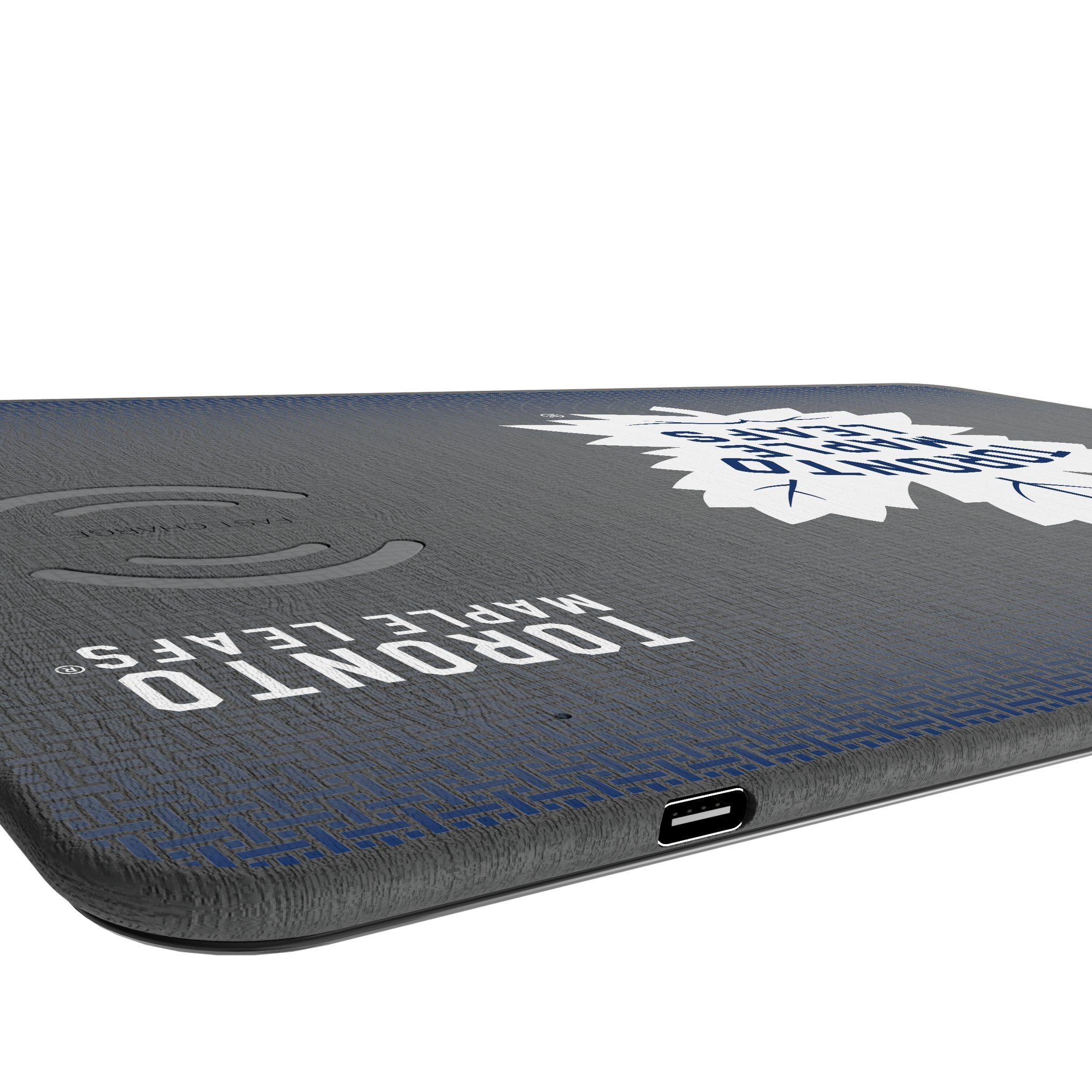 Toronto Maple Leafs Linen 15-Watt Wireless Charger and Mouse Pad 3