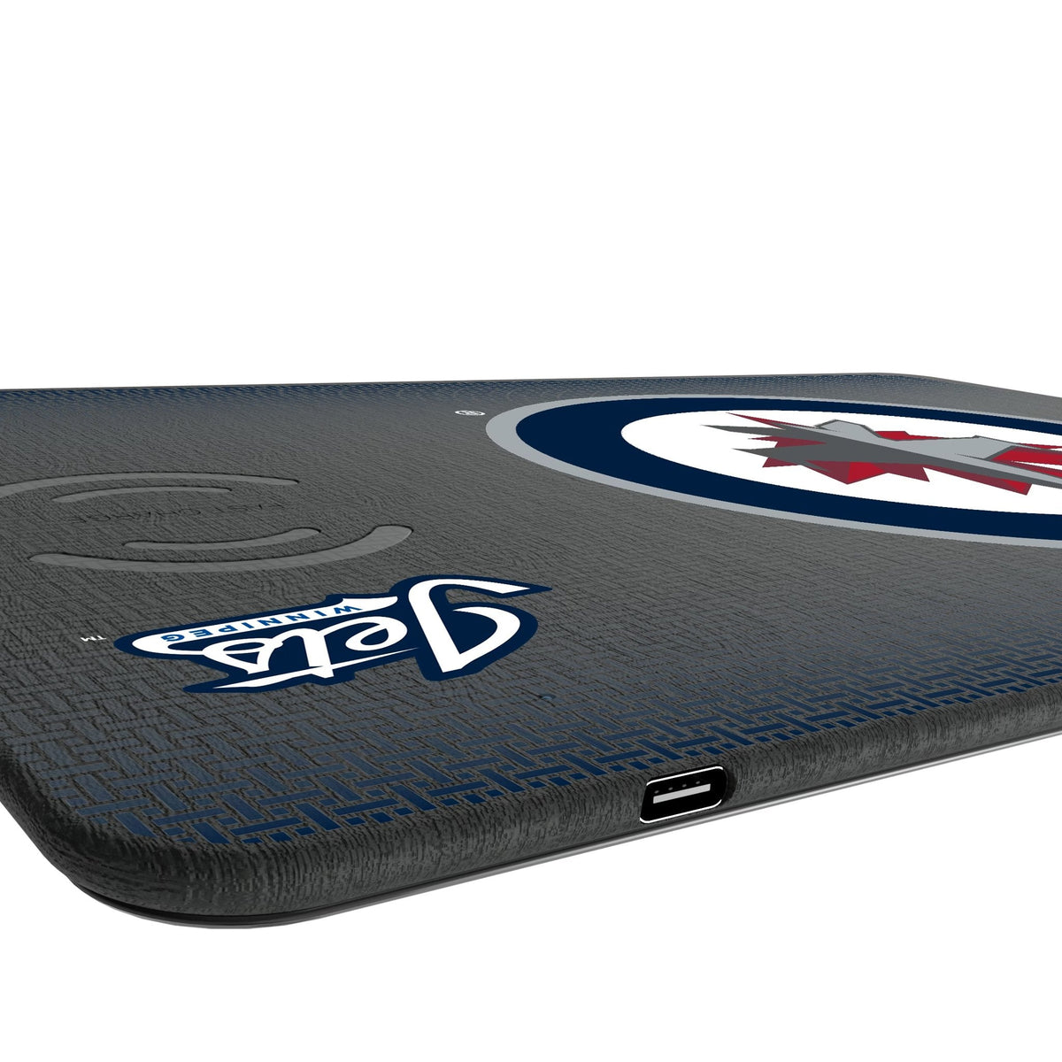 Winnipeg Jets Linen 15-Watt Wireless Charger and Mouse Pad 3