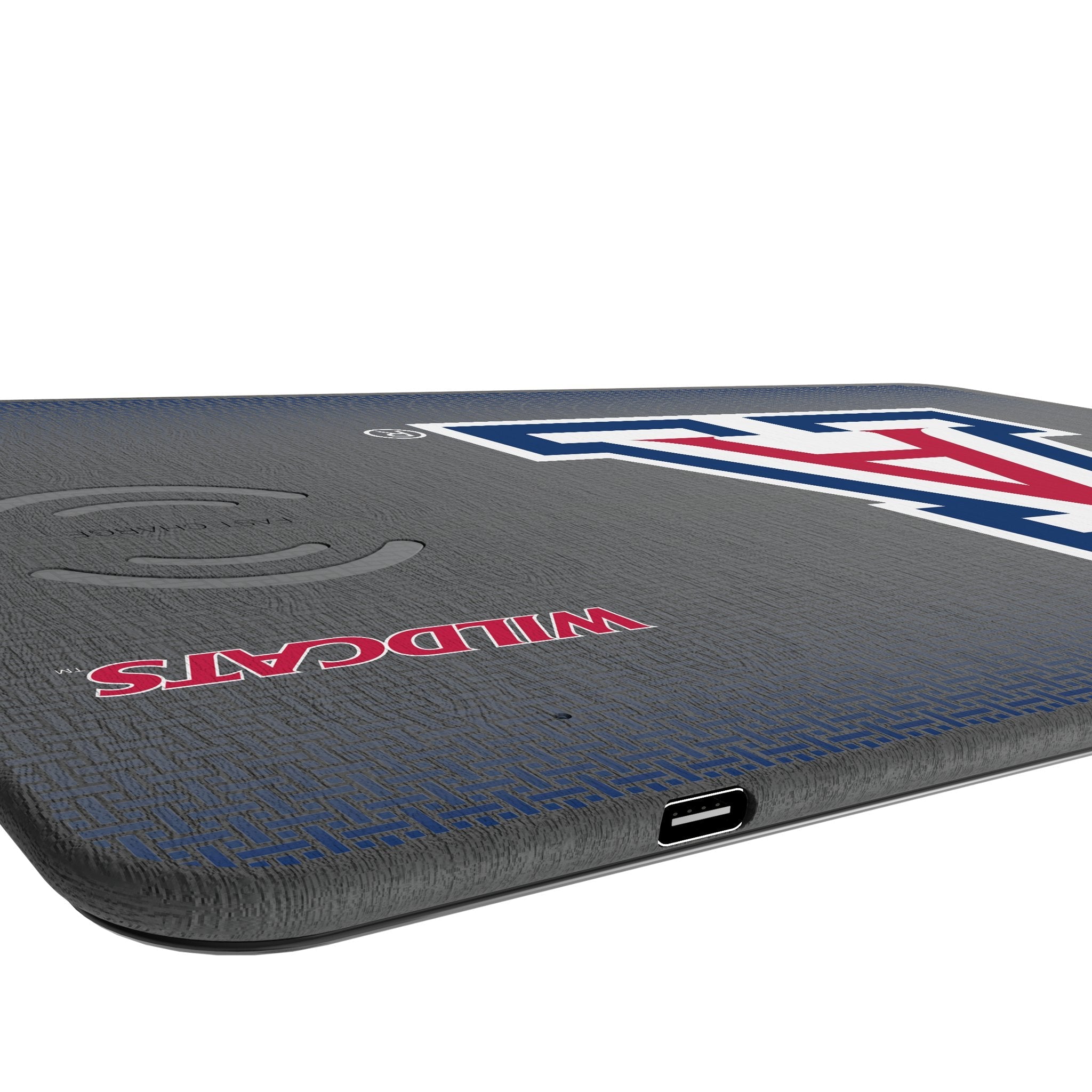 University of Arizona Wildcats Linen 15-Watt Wireless Charger and Mouse Pad 3