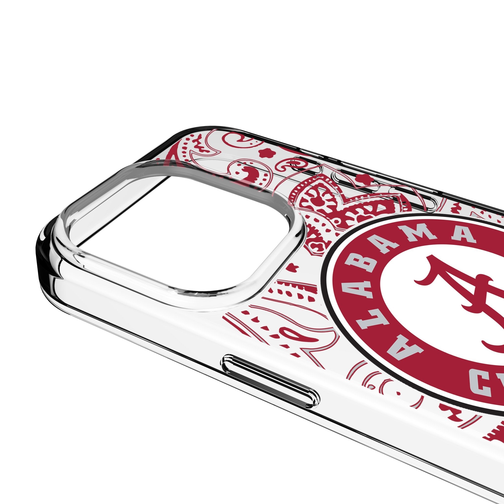 University of Alabama Crimson Tide Paisley Clear Phone Case for Apple iPhone 3