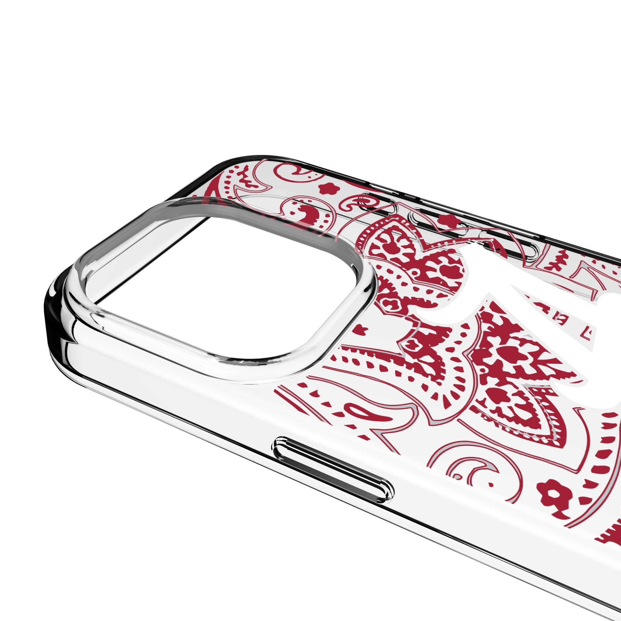 University of Alabama Crimson Tide Script A Paisley Clear Phone Case for Apple iPhone 3