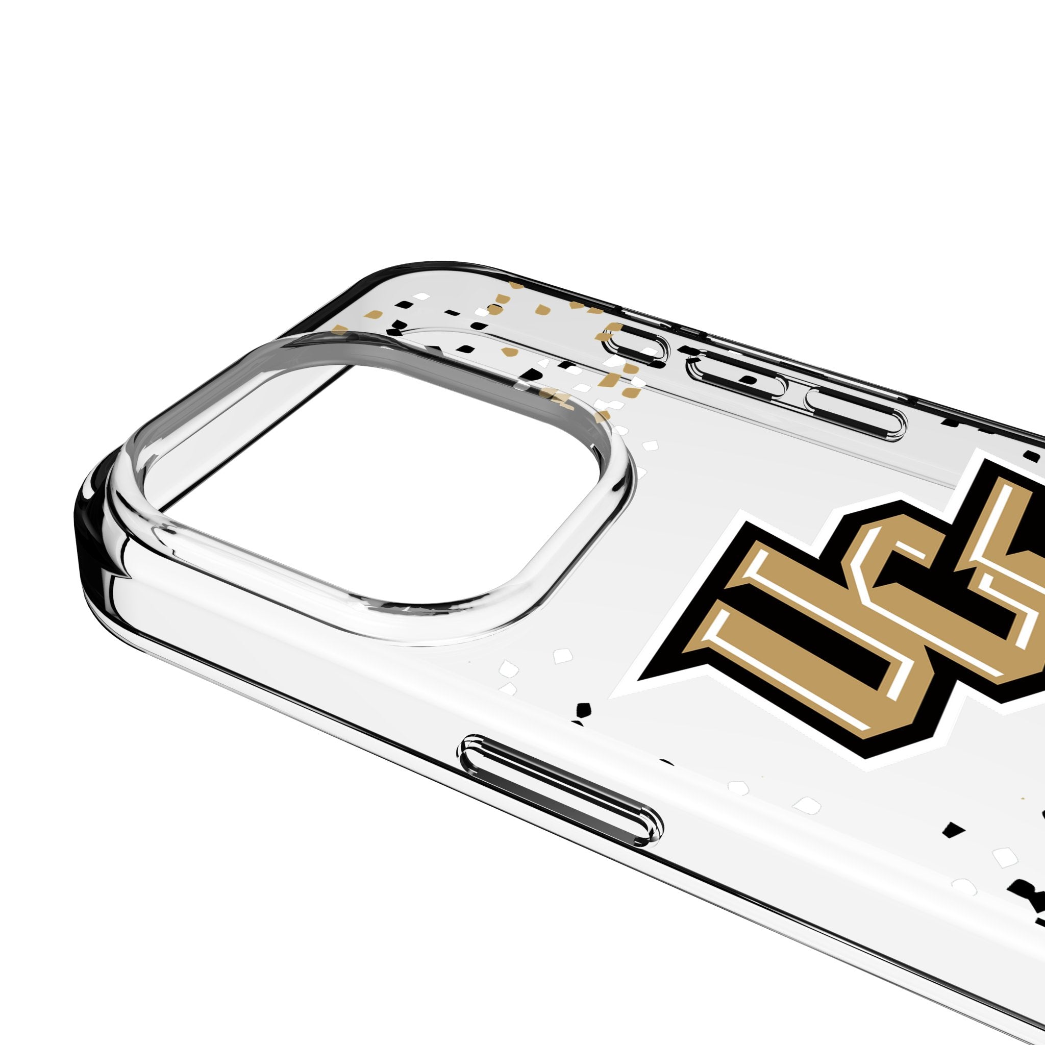 University of Central Florida Golden Knights Confetti Clear Phone Case for Apple iPhone 3