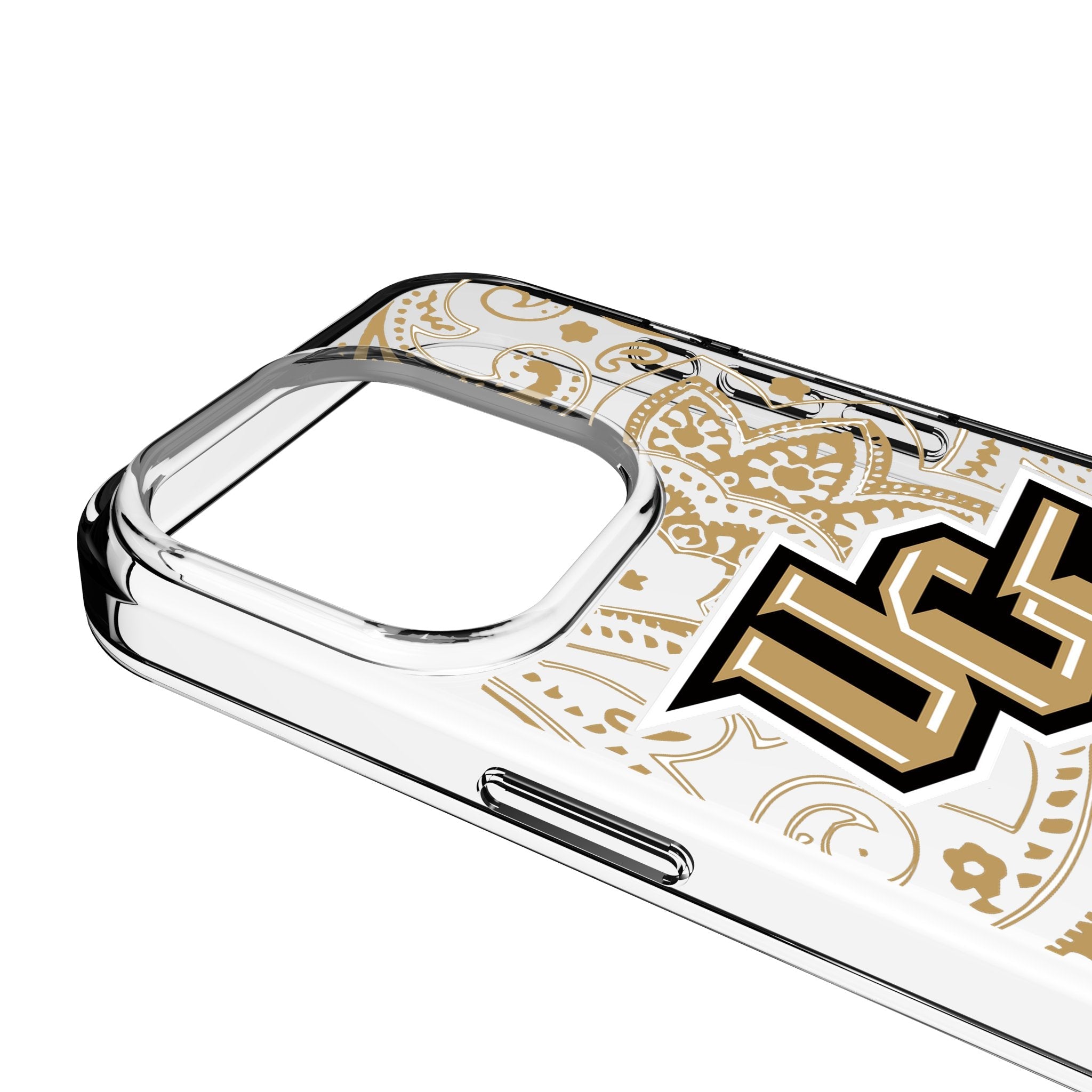University of Central Florida Golden Knights Paisley Clear Phone Case for Apple iPhone 3