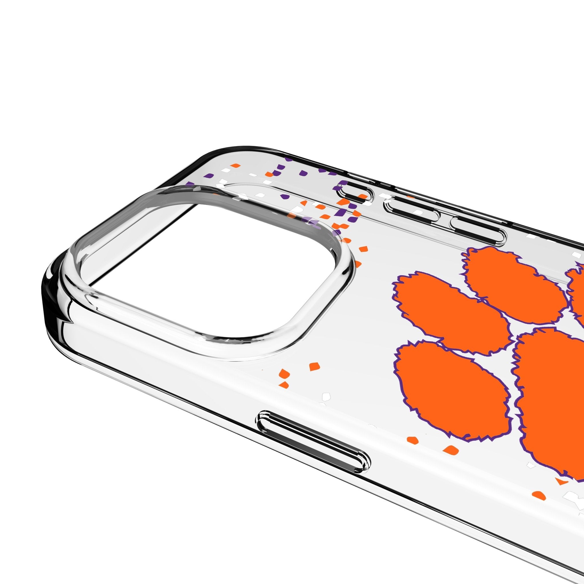 Clemson University Tigers Confetti Clear Phone Case for Apple iPhone 3
