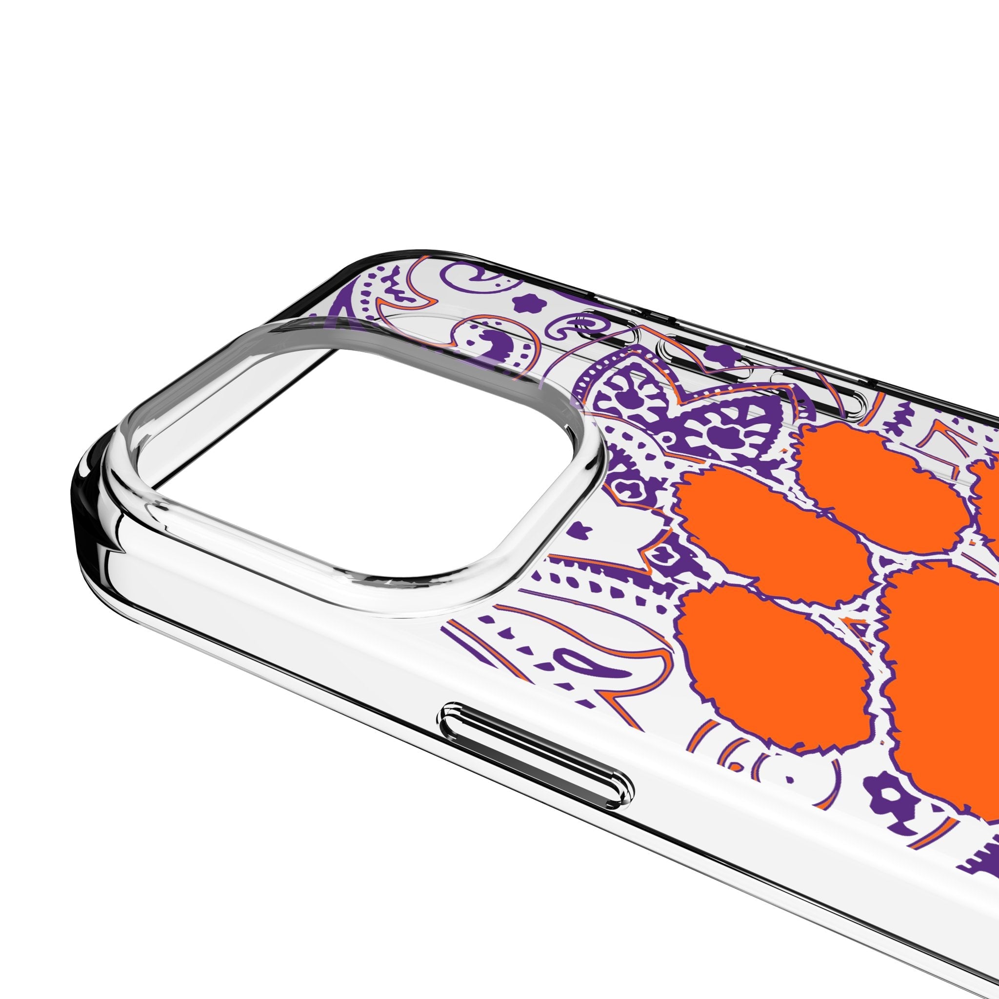Clemson University Tigers Paisley Clear Phone Case for Apple iPhone 3
