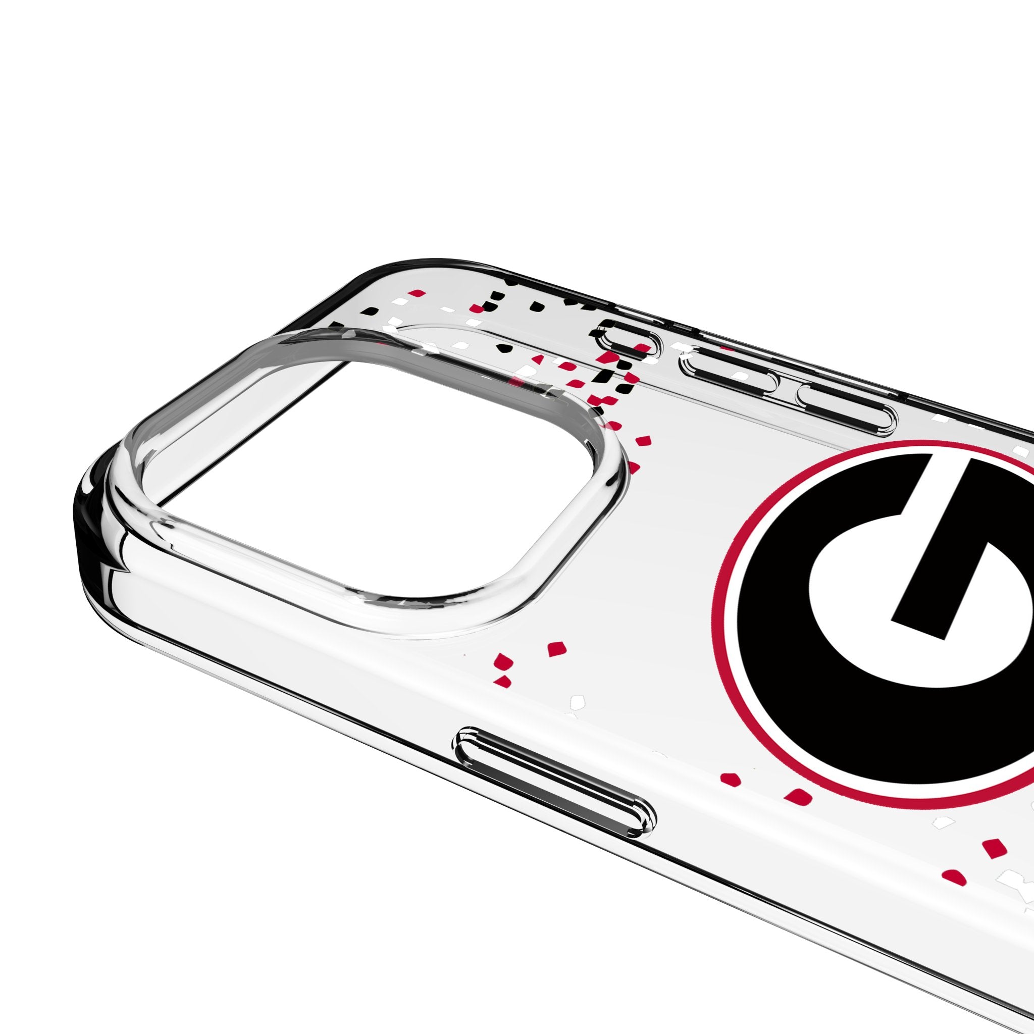 University of Georgia Bulldogs Confetti Clear Phone Case for Apple iPhone 3