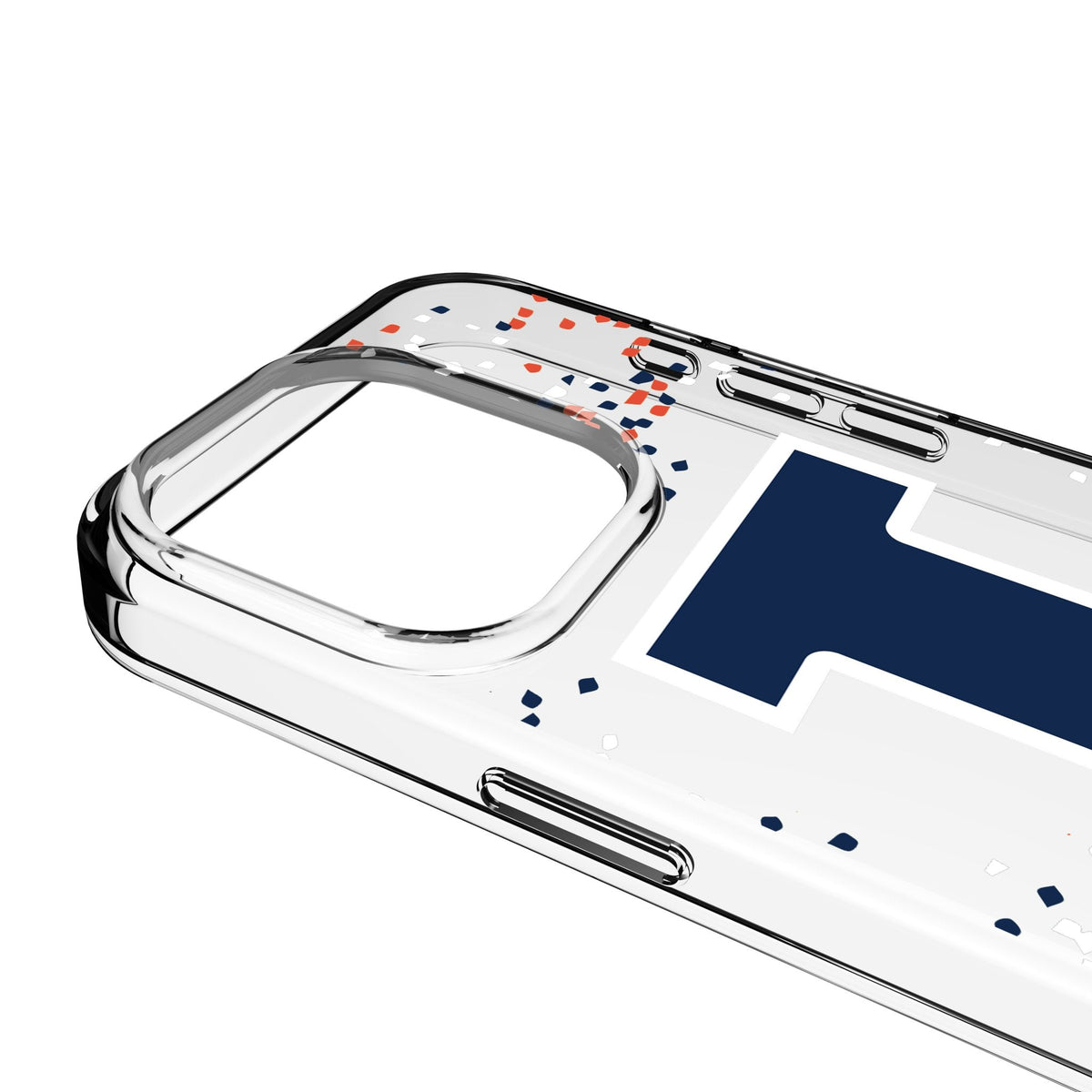 University of Illinois Fighting Illini Confetti Clear Phone Case for Apple iPhone 3