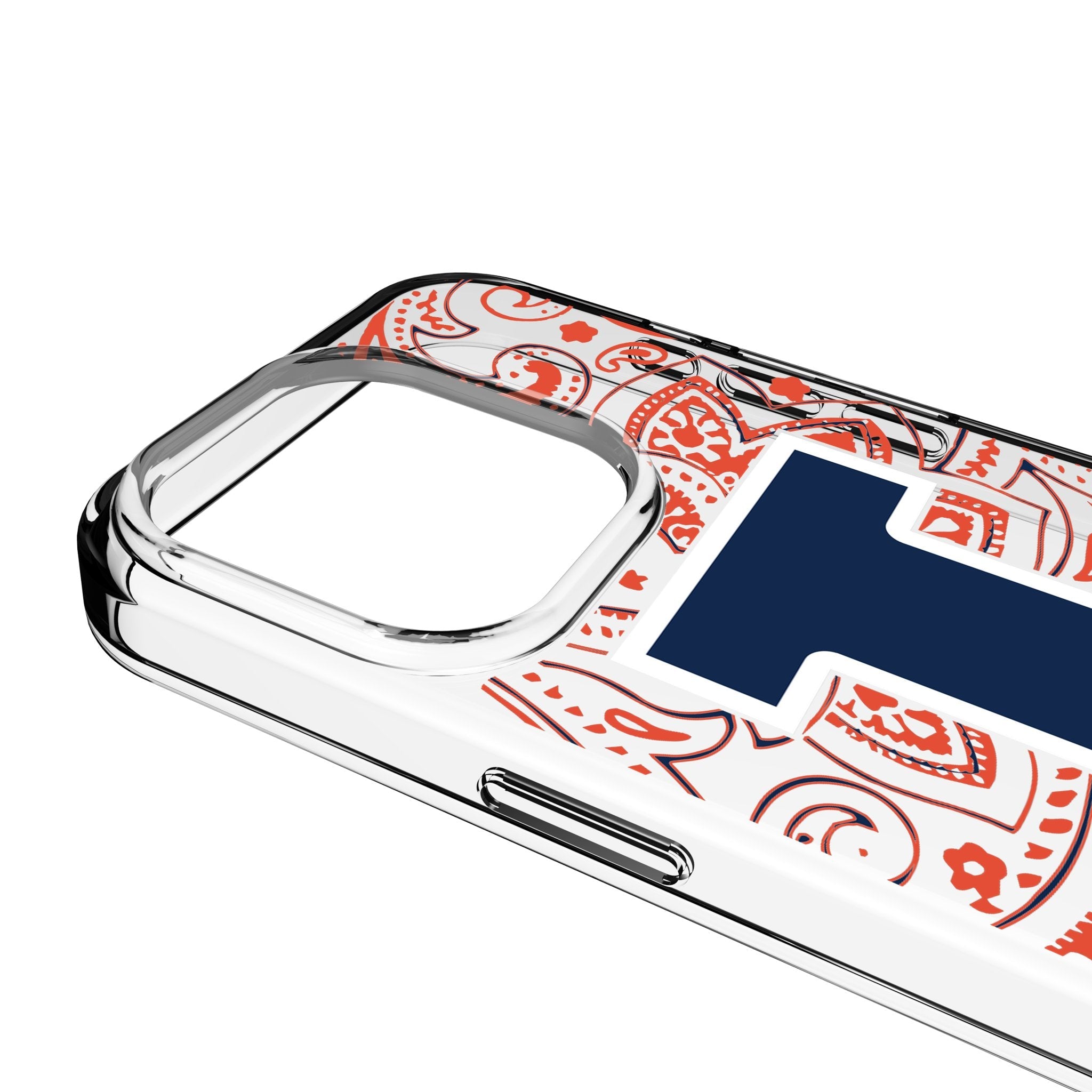 University of Illinois Fighting Illini Paisley Clear Phone Case for Apple iPhone 3