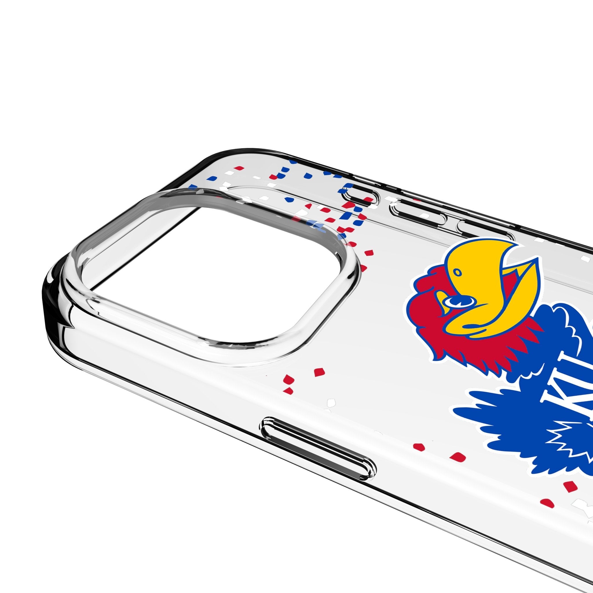 University of Kansas Jayhawks Confetti Clear Phone Case for Apple iPhone 3