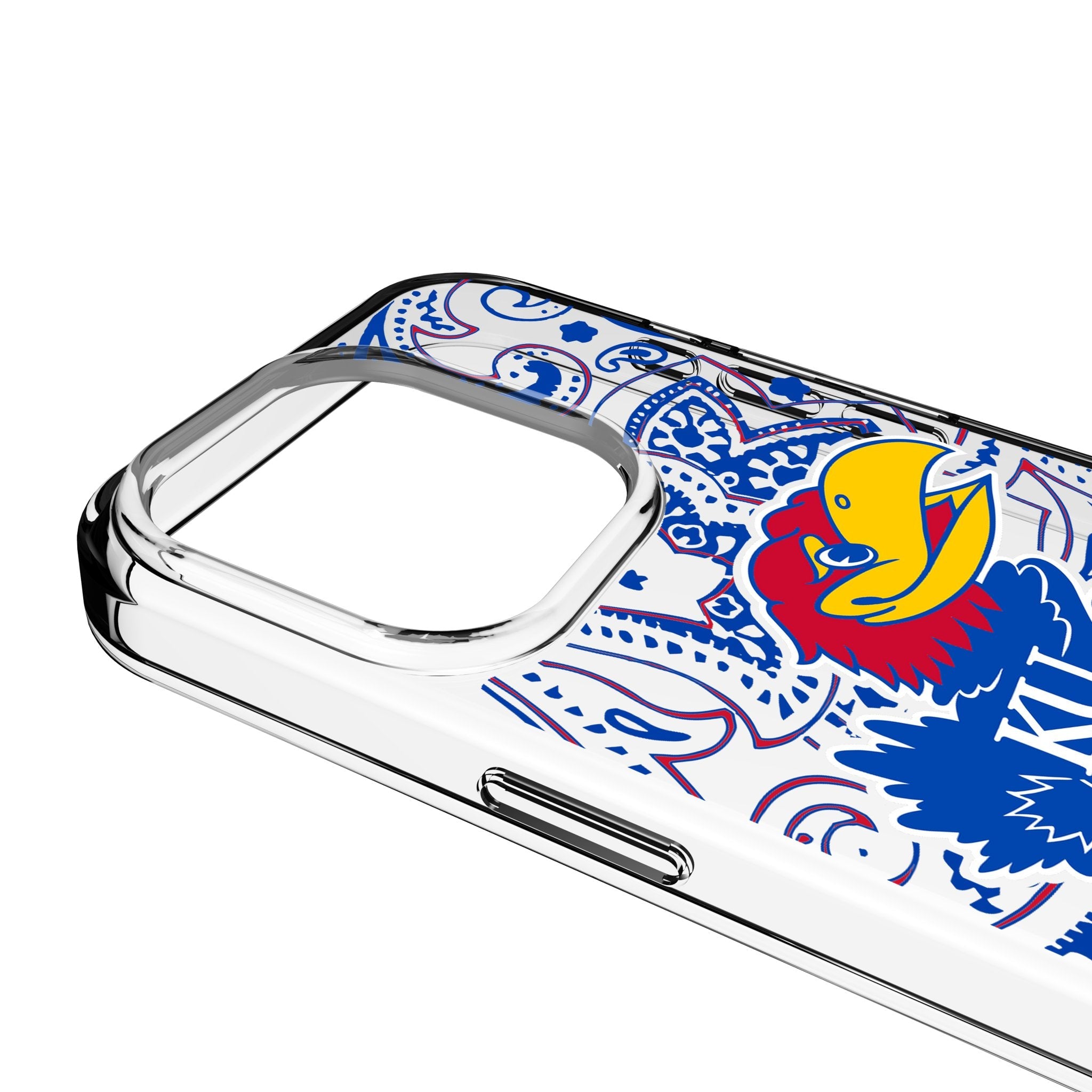 University of Kansas Jayhawks Paisley Clear Phone Case for Apple iPhone 3