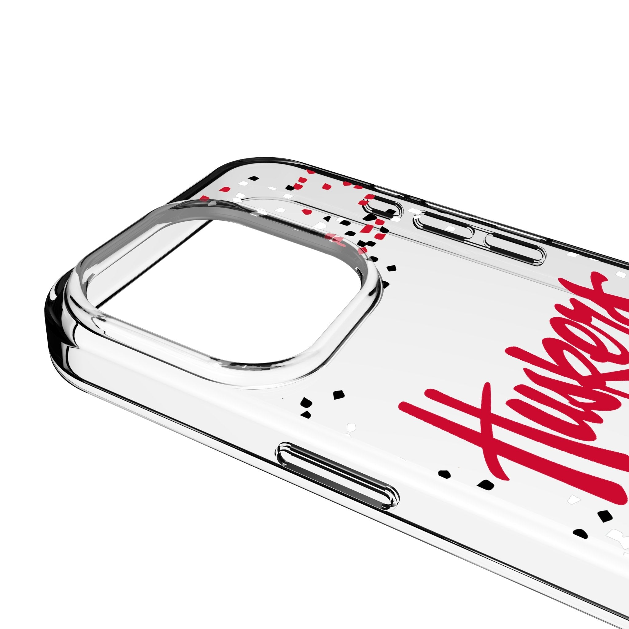 University of Nebraska Huskers Confetti Clear Phone Case for Apple iPhone 3